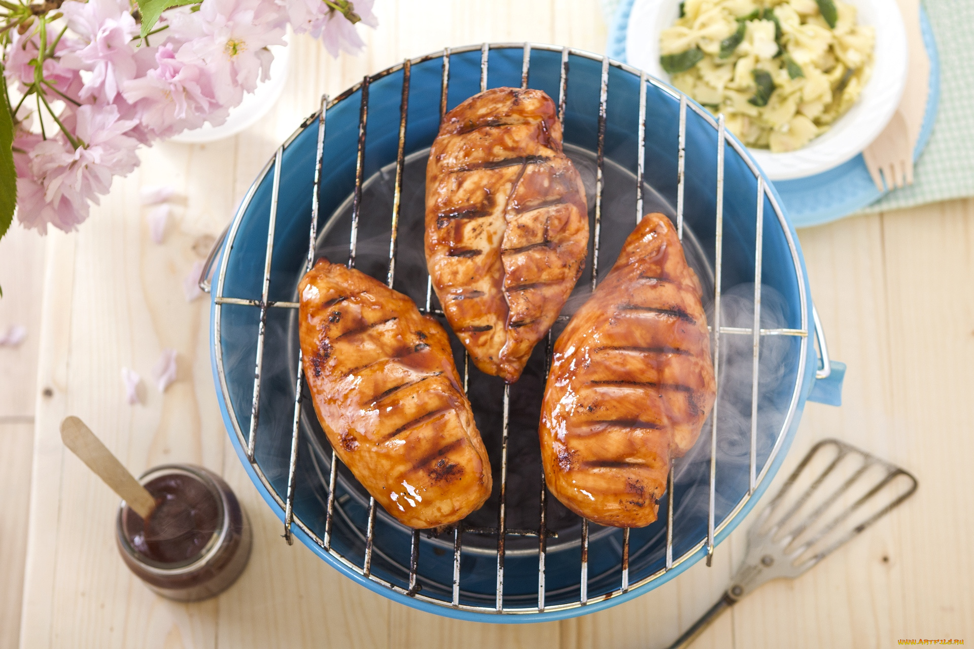 еда, шашлык, барбекю, мясо, гриль, дымок