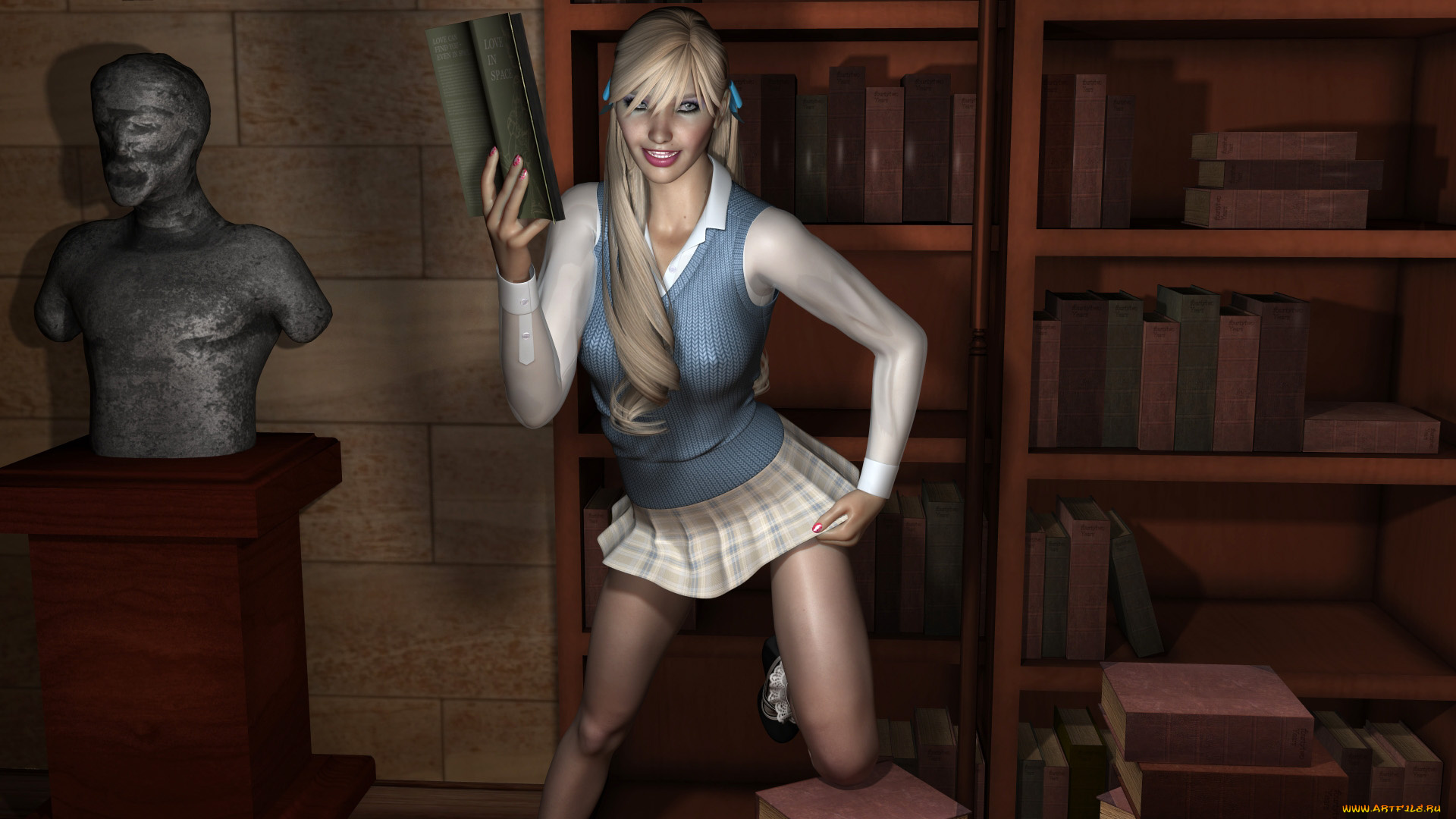 3д, графика, люди, , people, улыбка, взгляд, девушка