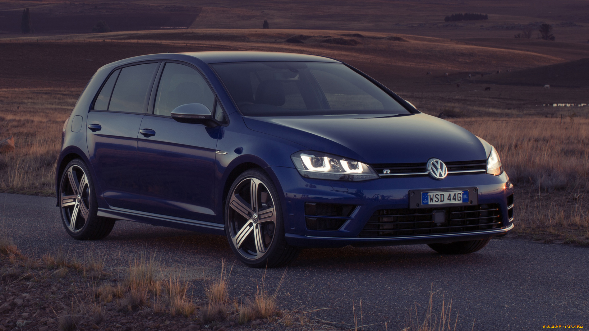 автомобили, volkswagen, golf, r, синий, 2014г, typ, 5g, au-spec, 5-door