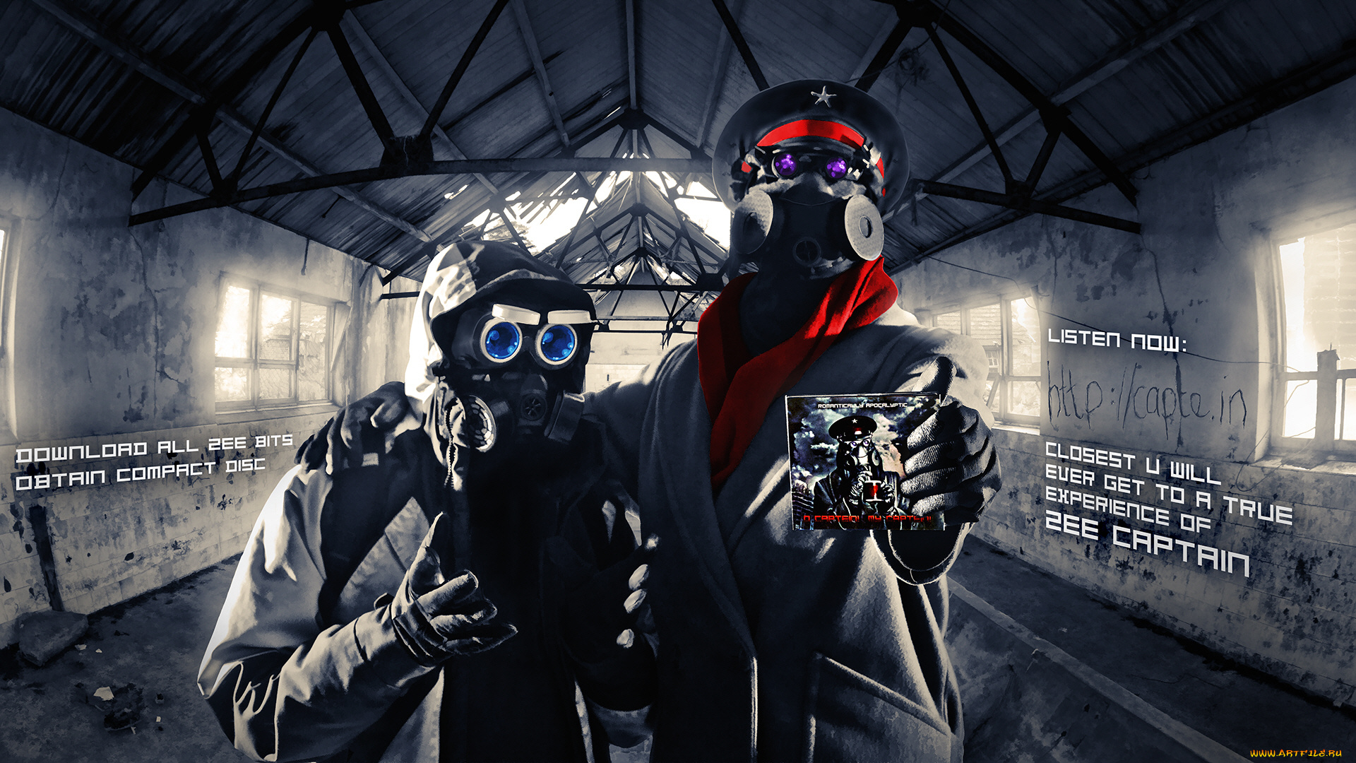 фэнтези, люди, романтика, апокалипсиса, alexiuss, арт, капюшон, противогаз