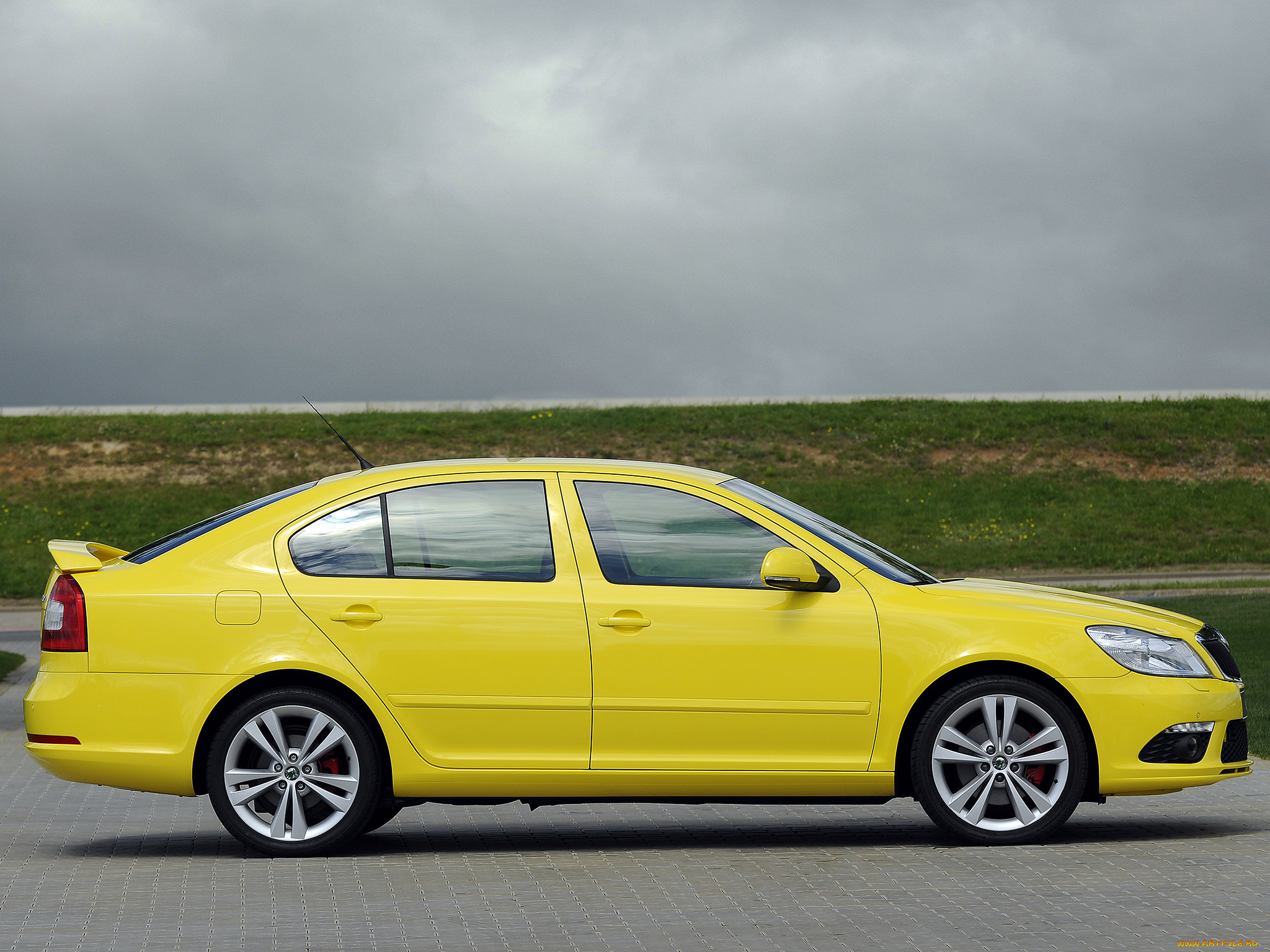 автомобили, skoda, 1z, желтый, octavia, rs