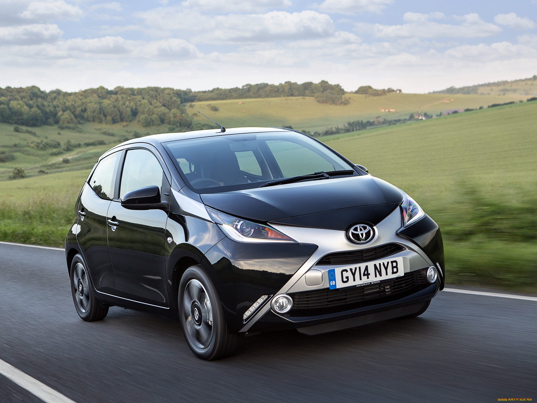 автомобили, toyota, uk-spec, 5-door, aygo, темный, 2014г
