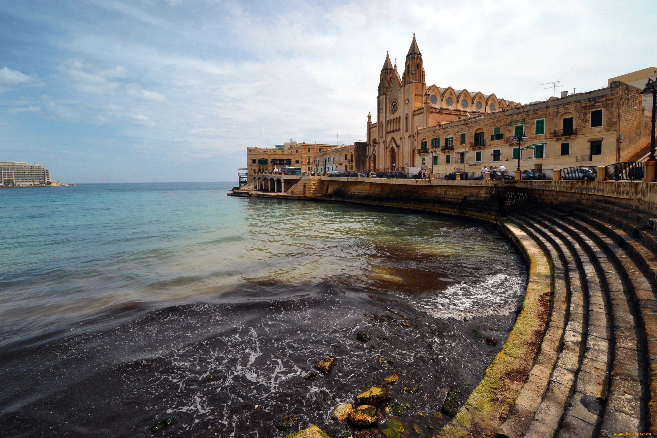 сент-джулианс, мальта, города, -, улицы, , площади, , набережные, сент-джулианс, набережная, дома, мальта
