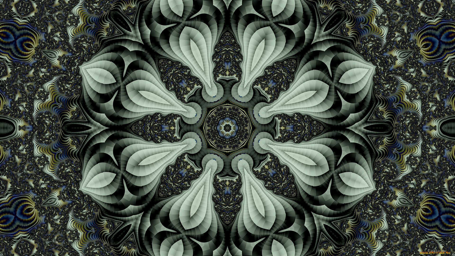 3д, графика, фракталы, , fractal, узор, цвета, фон