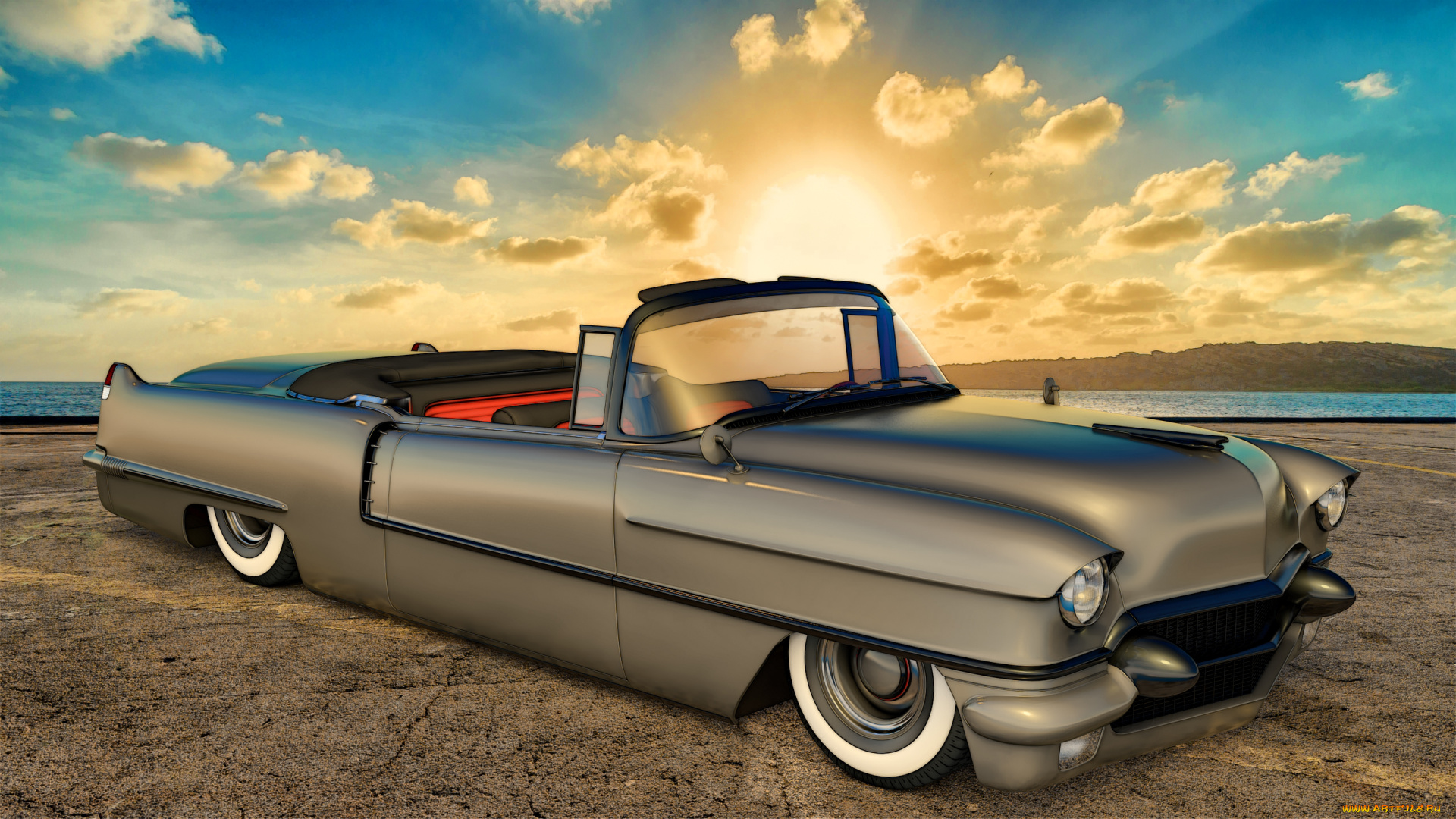 автомобили, 3д, 1956, cadillac