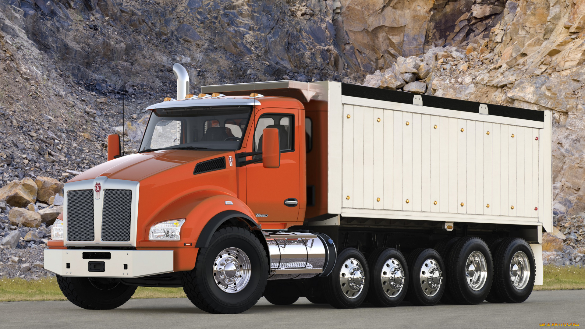 автомобили, kenworth, t880, 2013г, truck, dump