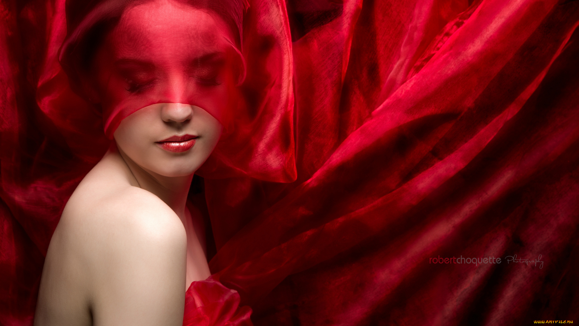девушки, -unsort, , лица, , портреты, тайна, портрет, загадка, красный, ткань, лицо, настроение, красота, губы