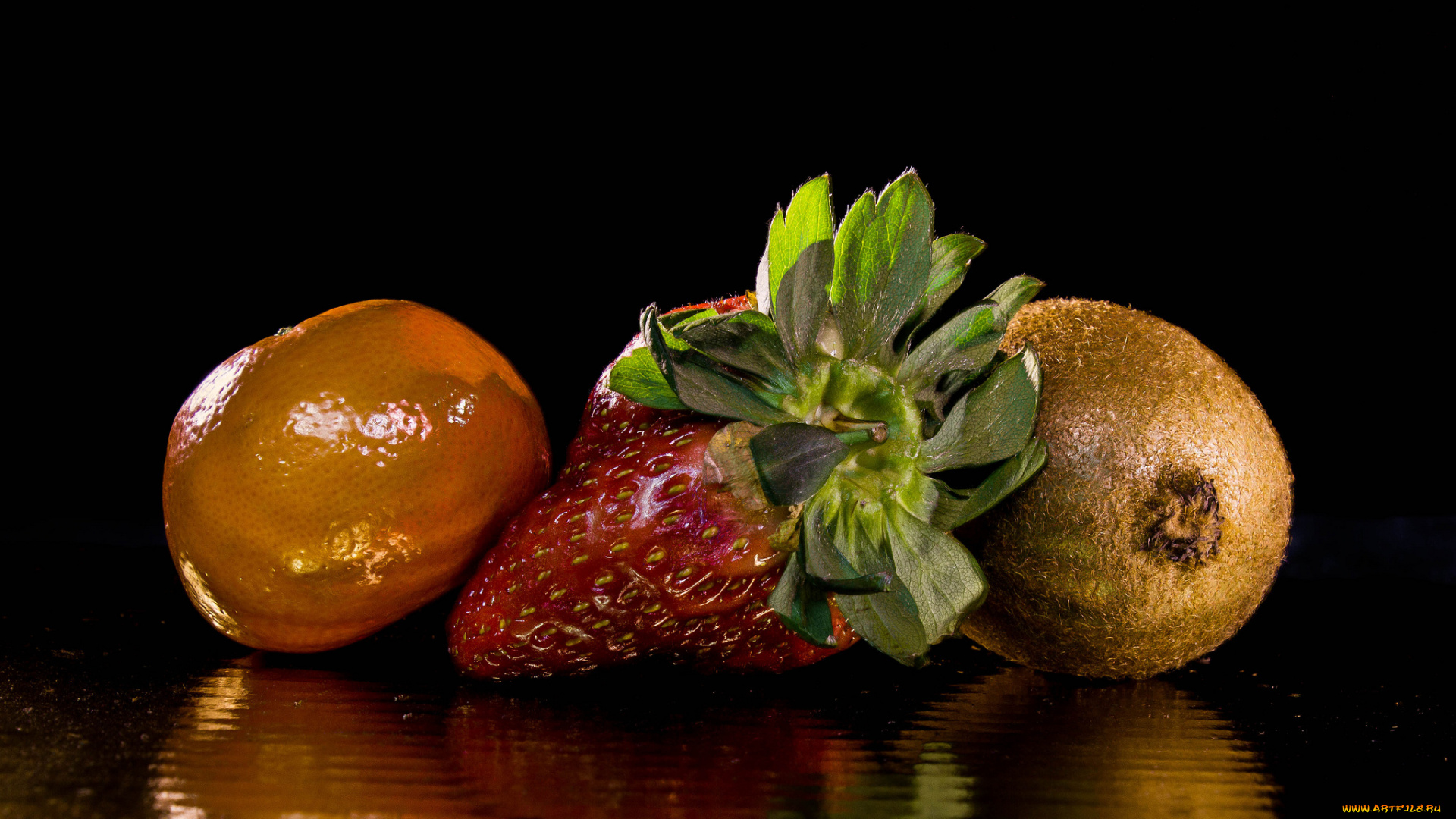 еда, фрукты, , ягоды, мандарин, киви, клубника