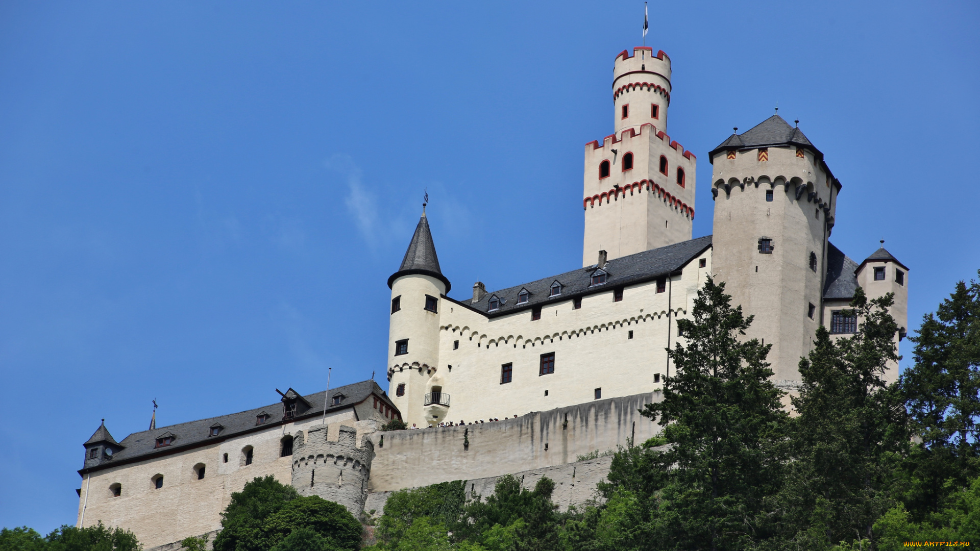 города, -, дворцы, , замки, , крепости, замок, небо, деревья