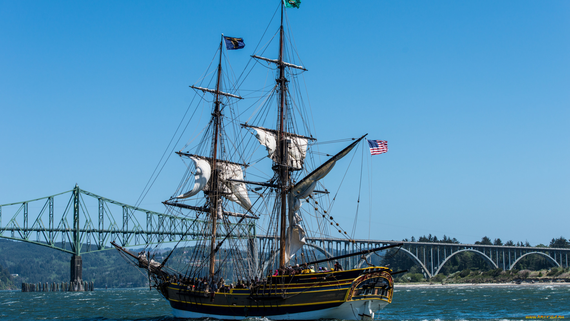 lady, washington, корабли, парусники, мачты, паруса