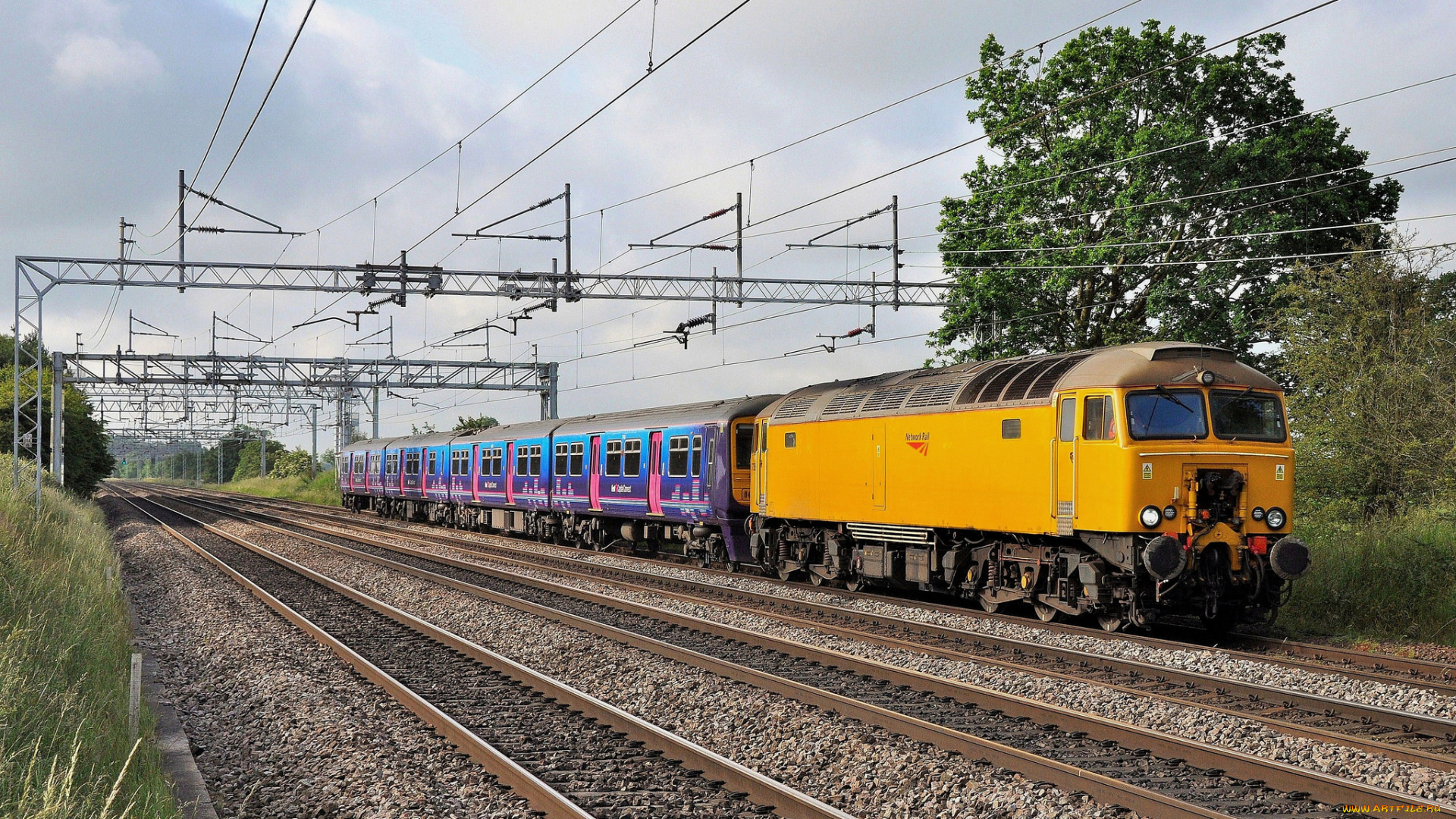 техника, поезда, рельсы, состав, дорога, железная, локомотив