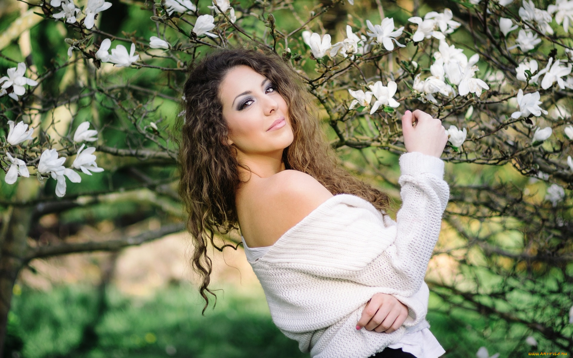 девушки, -unsort, , брюнетки, , шатенки, девушка, цветение, взгляд