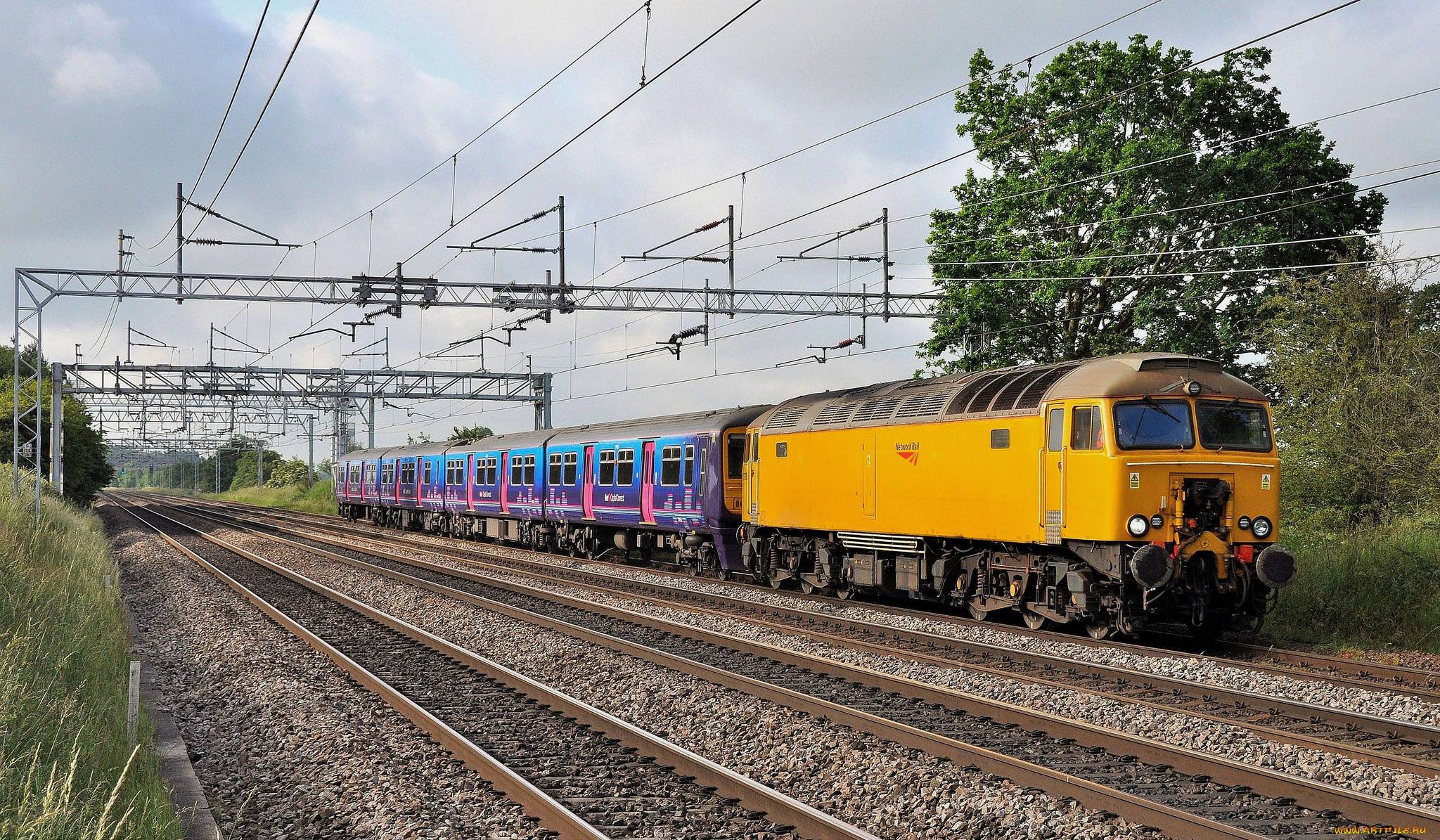 техника, поезда, рельсы, состав, дорога, железная, локомотив