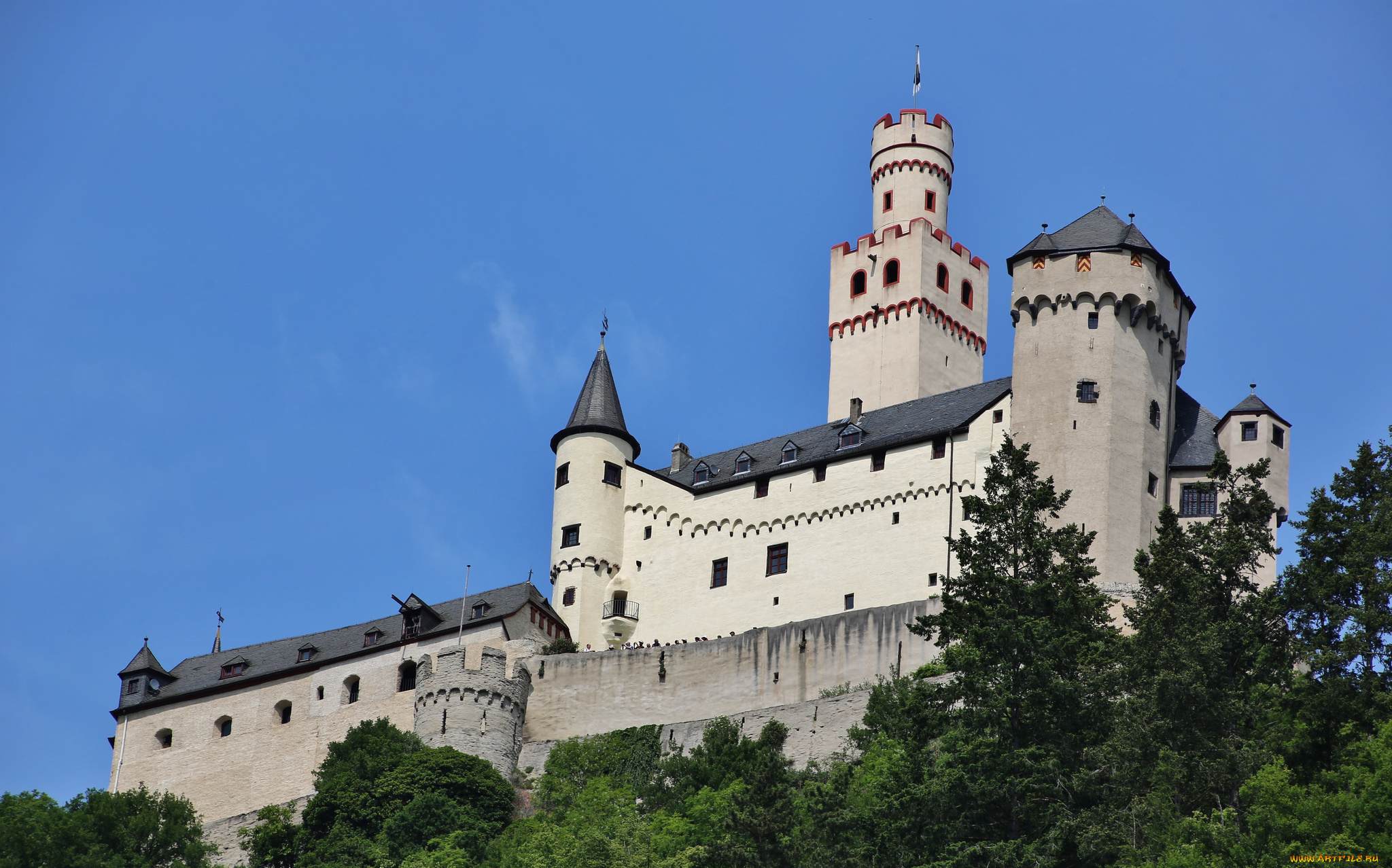 города, -, дворцы, , замки, , крепости, замок, небо, деревья