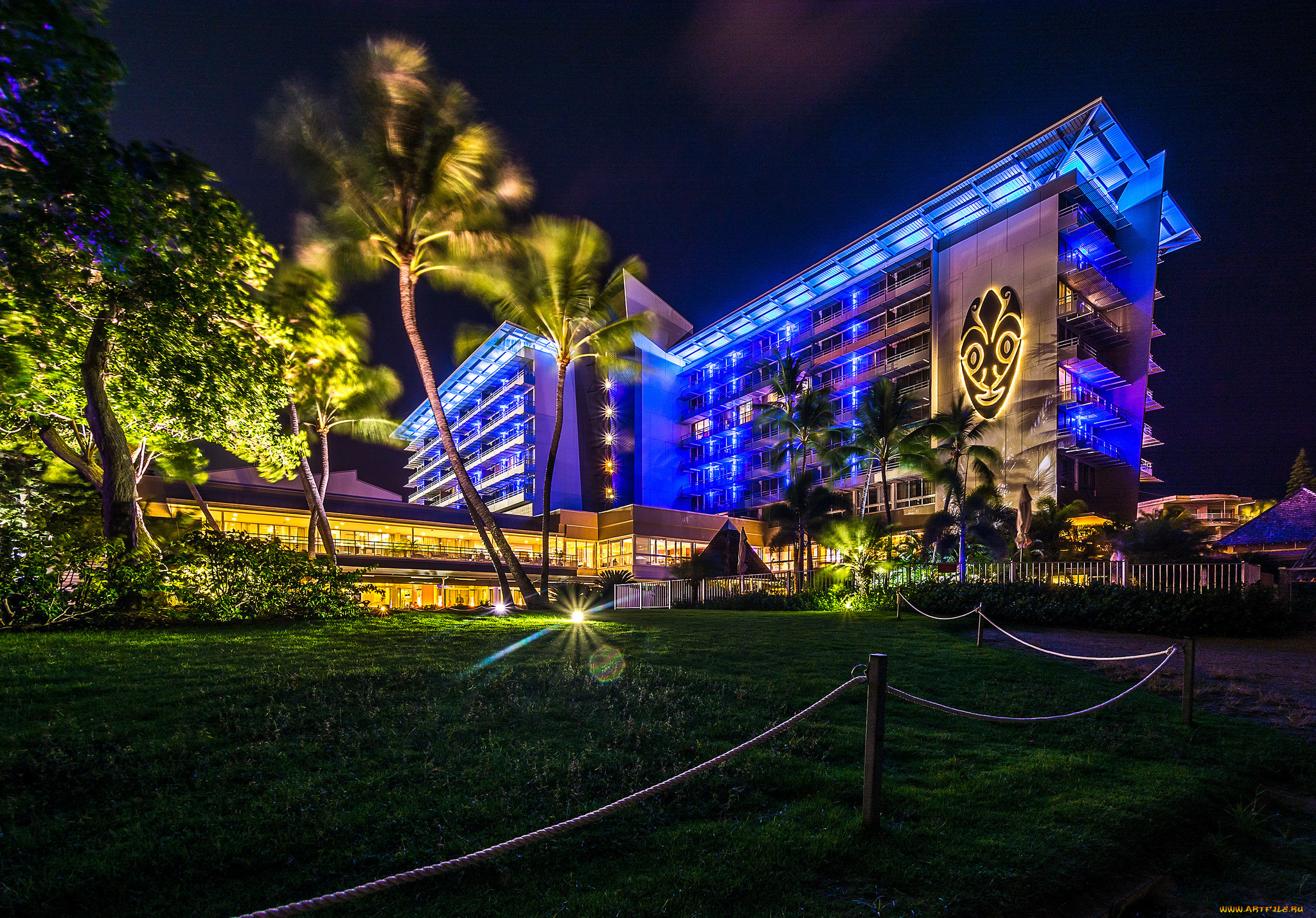 chateau, royal, hotel, города, -, огни, ночного, города, огни, отель, ночь