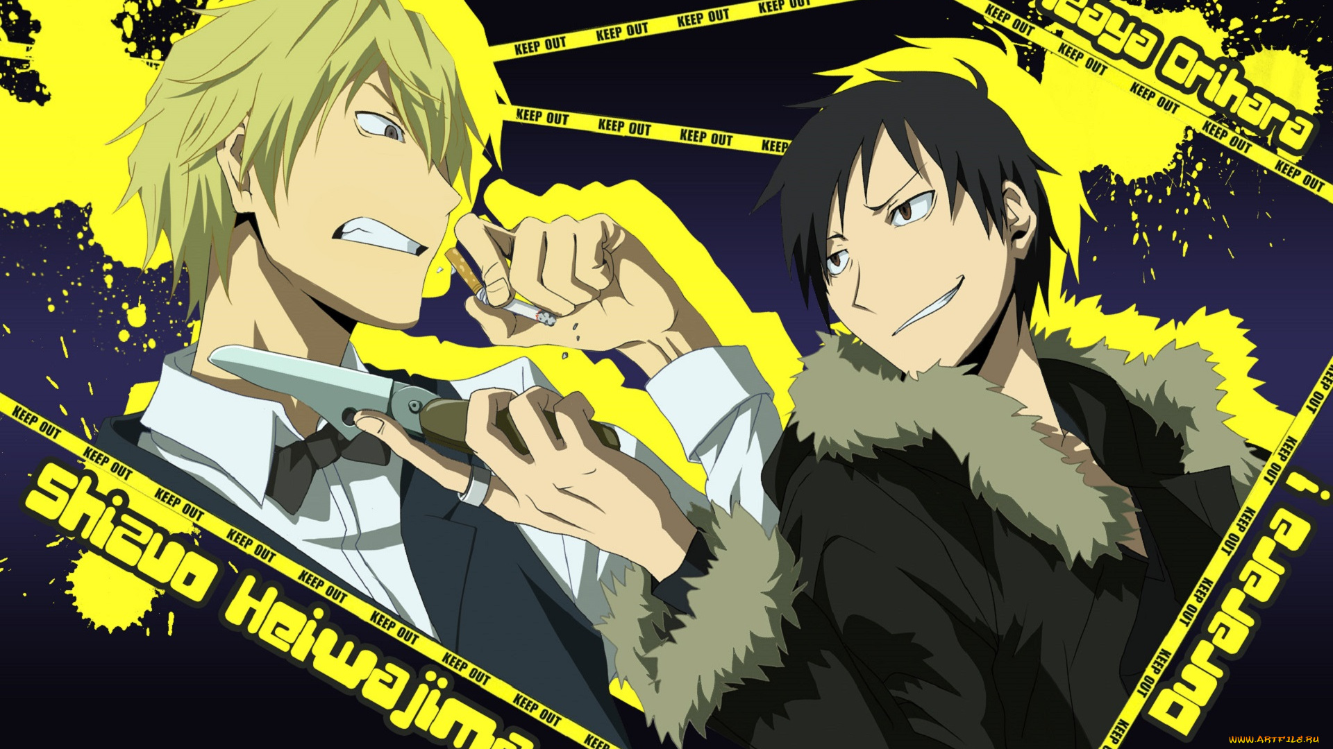 аниме, durarara, шизуо, изая