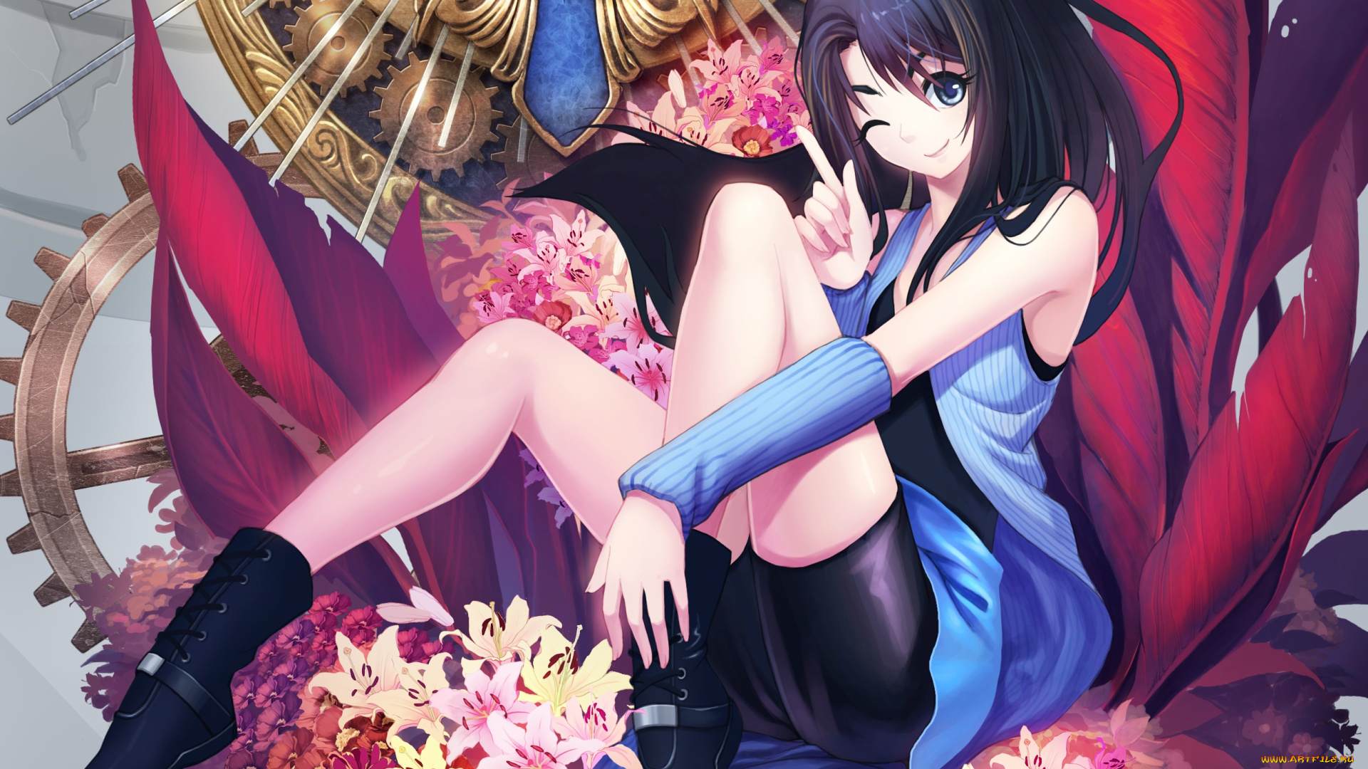 аниме, final, fantasy, девушка