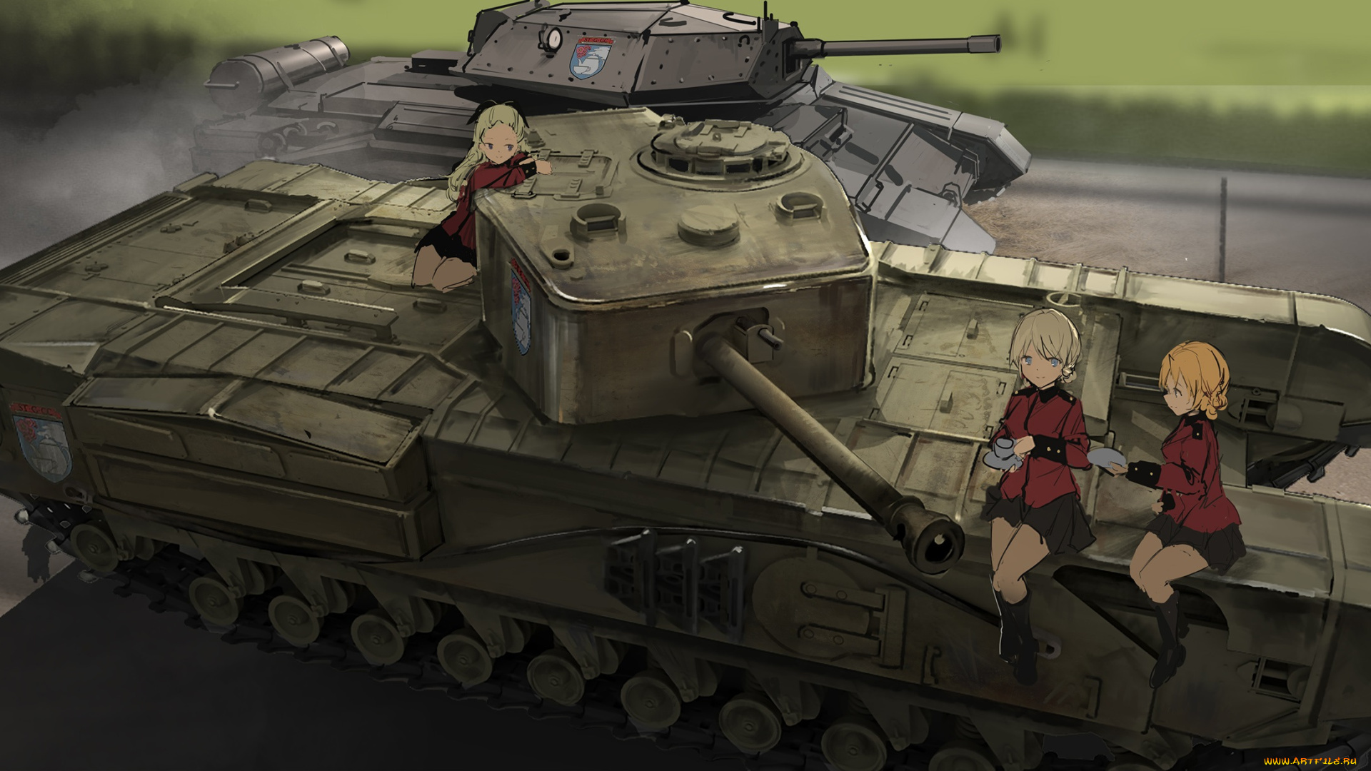 аниме, girls, und, panzer, танк, девочки