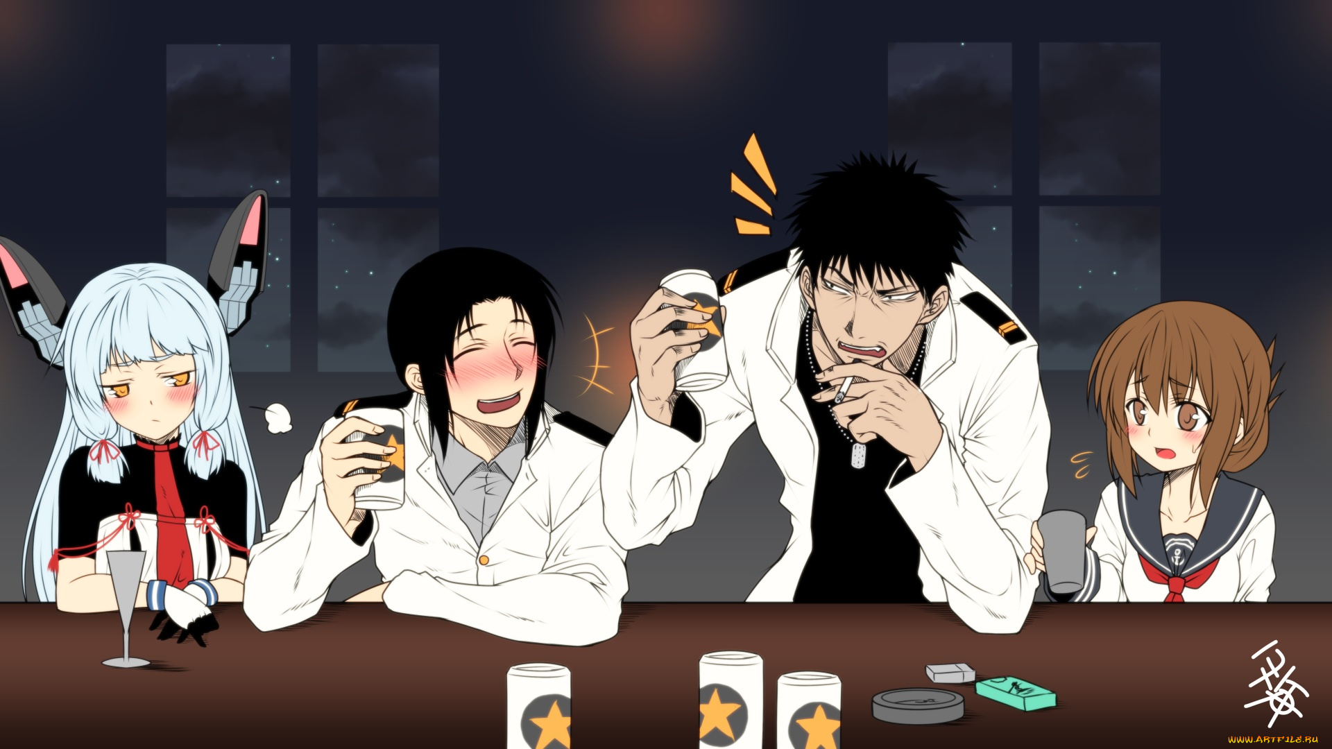 аниме, kantai, collection, девочки, парни