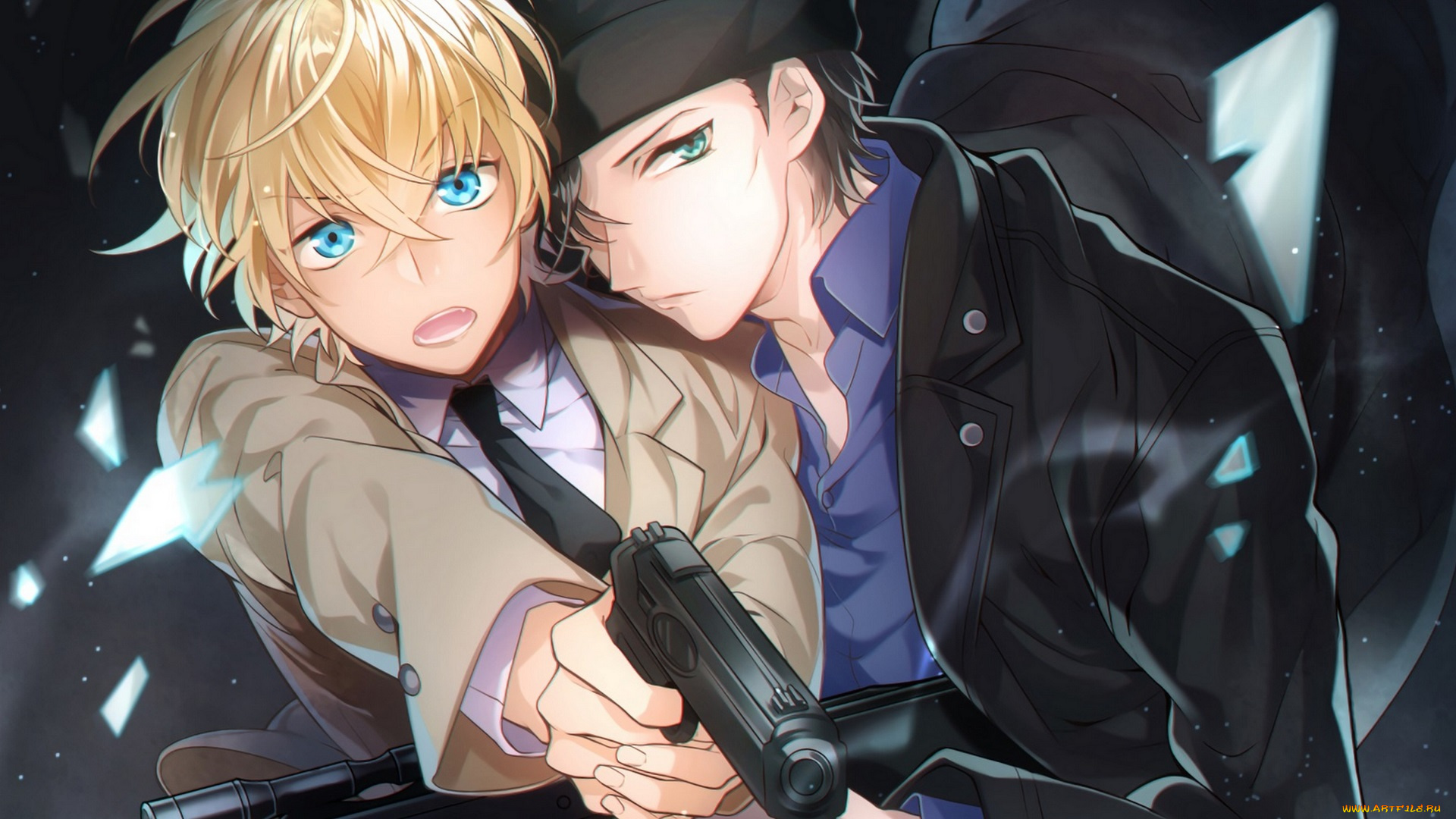 аниме, оружие, , техника, , технологии, пистолет, парни