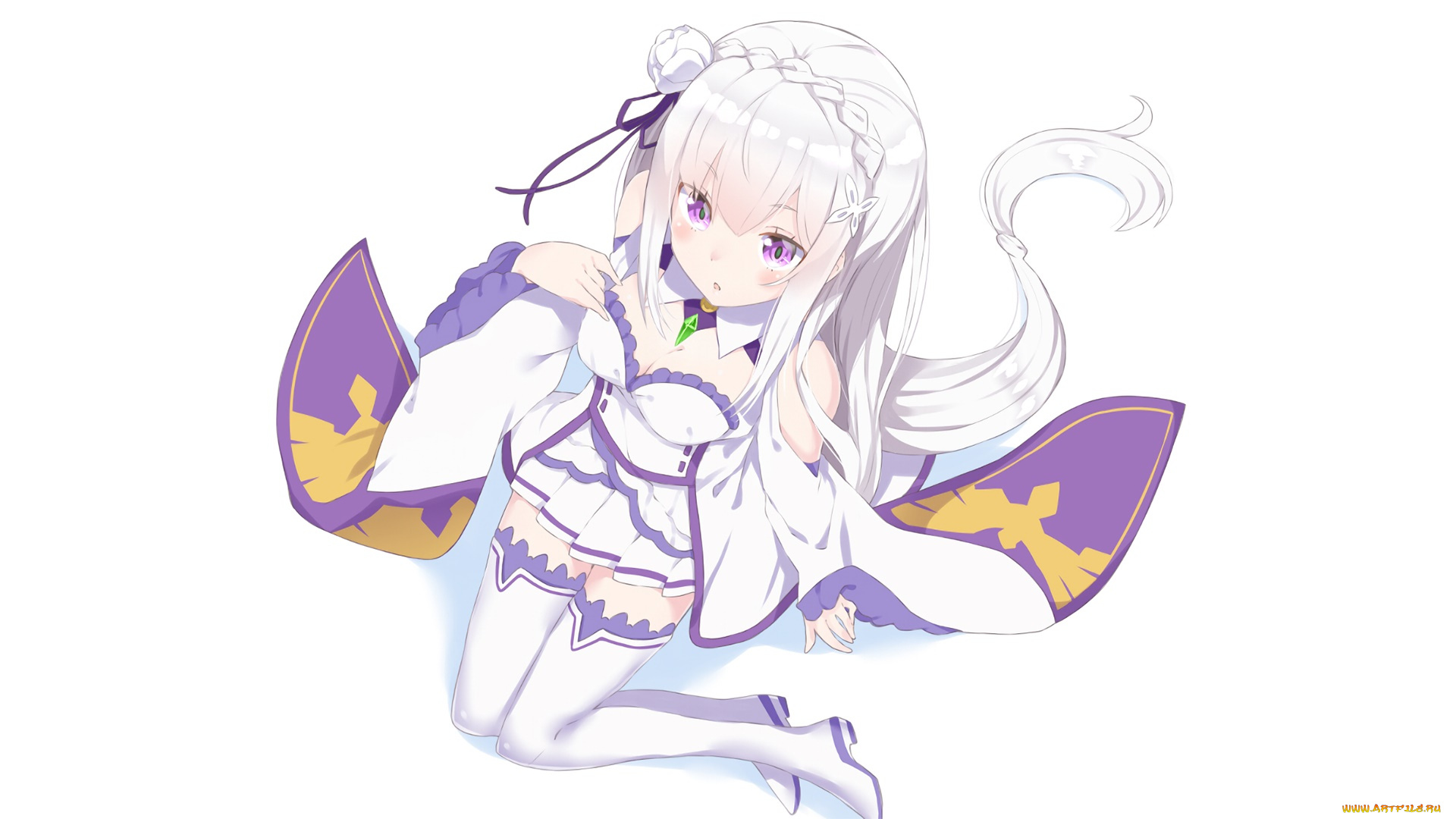 аниме, re, , zero, kara, hajimeru, isekai, seikatsu, девушка, взгляд, фон