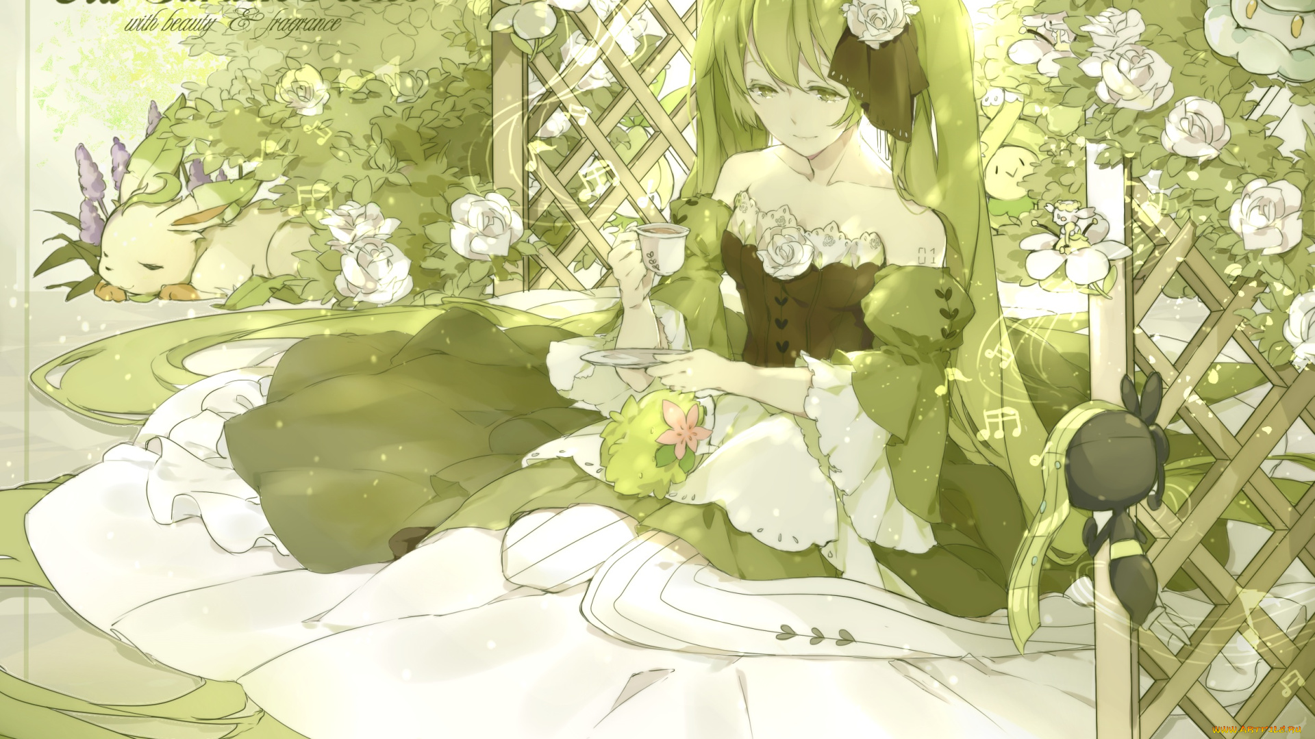 аниме, vocaloid, девушка