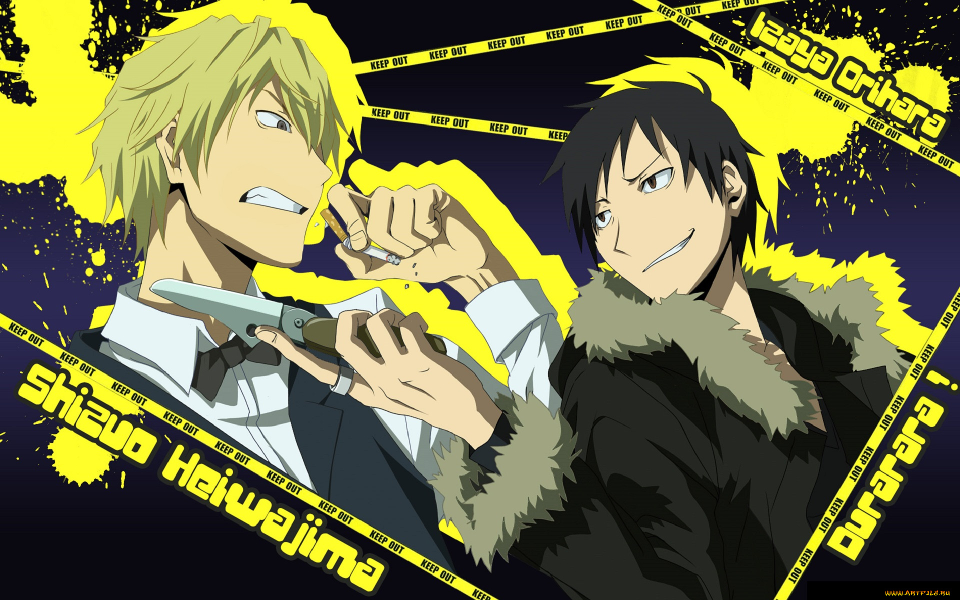аниме, durarara, шизуо, изая