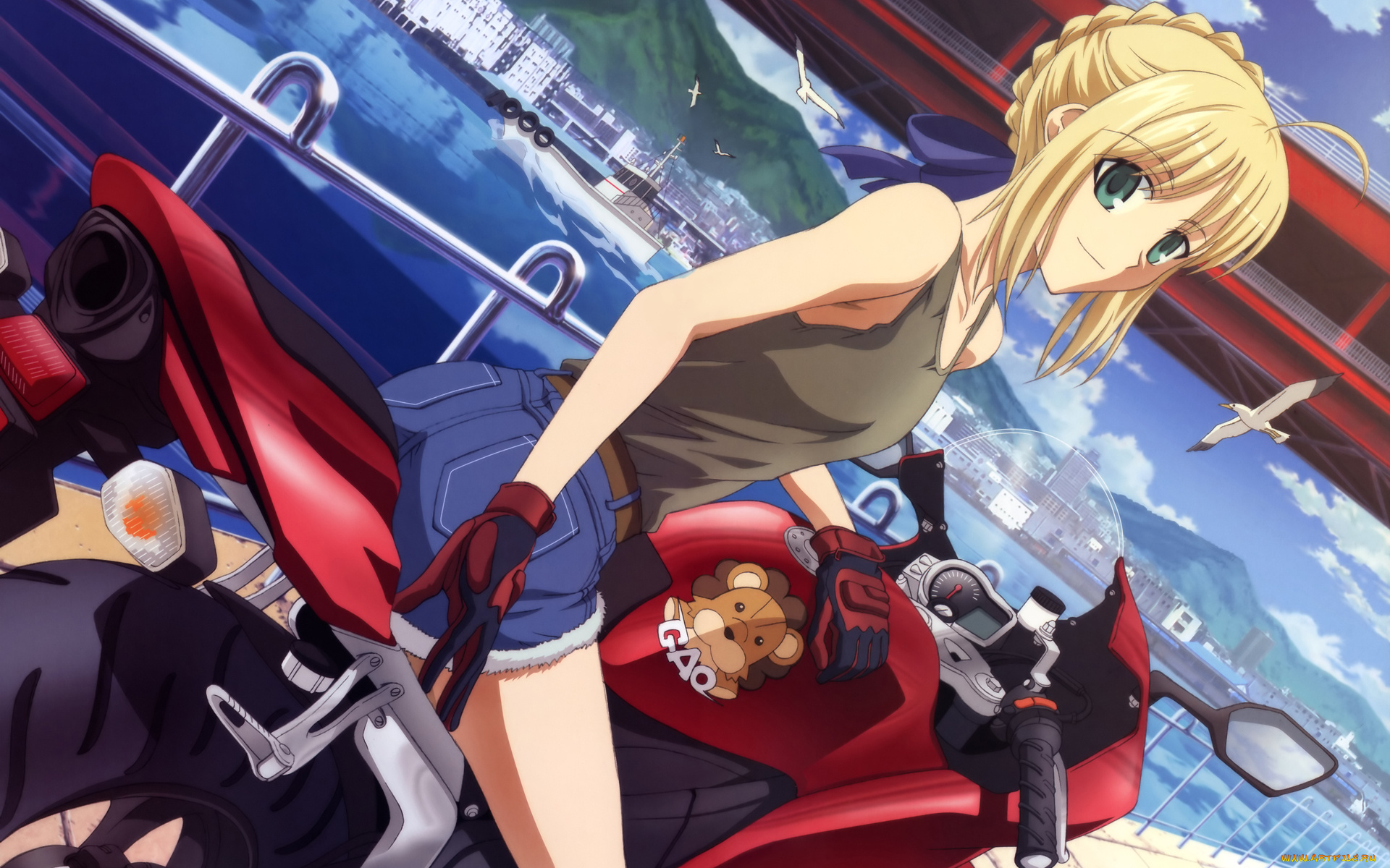 аниме, fate, stay, night, взгляд, девушка, фон