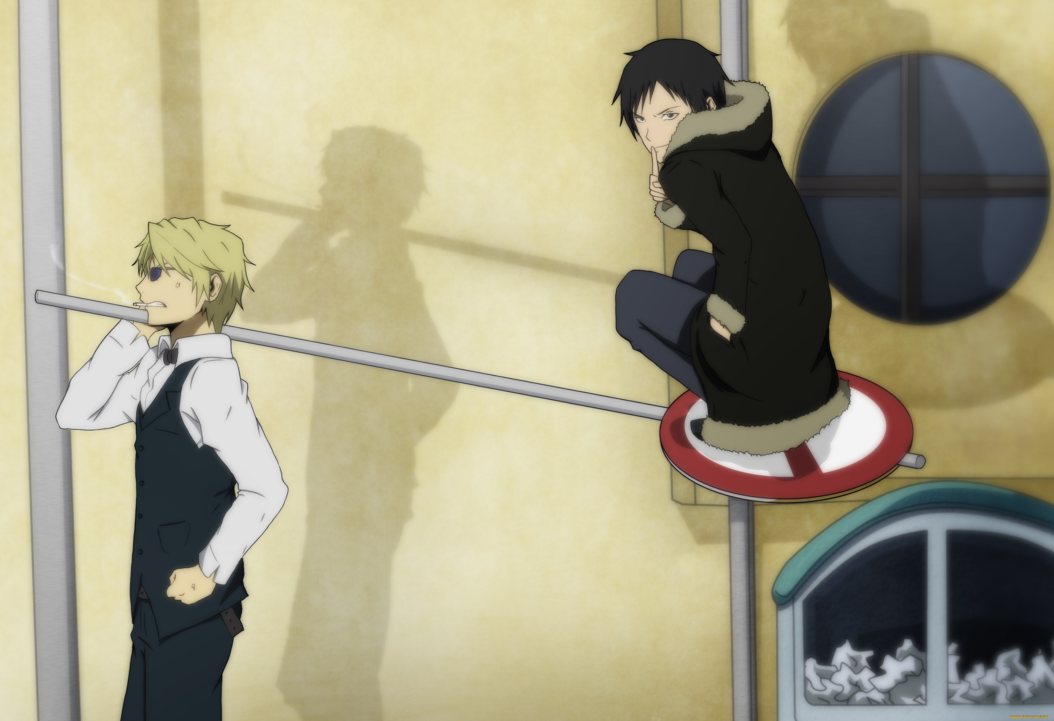 аниме, durarara, шизуо, изая