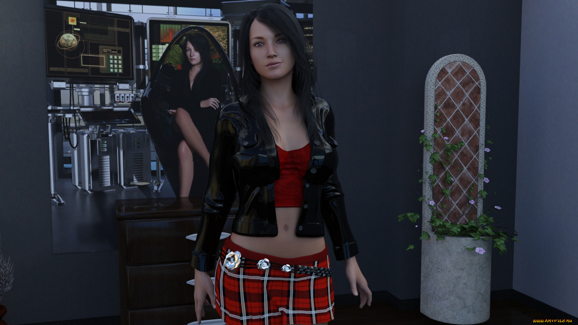 3д, графика, люди, , people, девушка, взгляд, фон