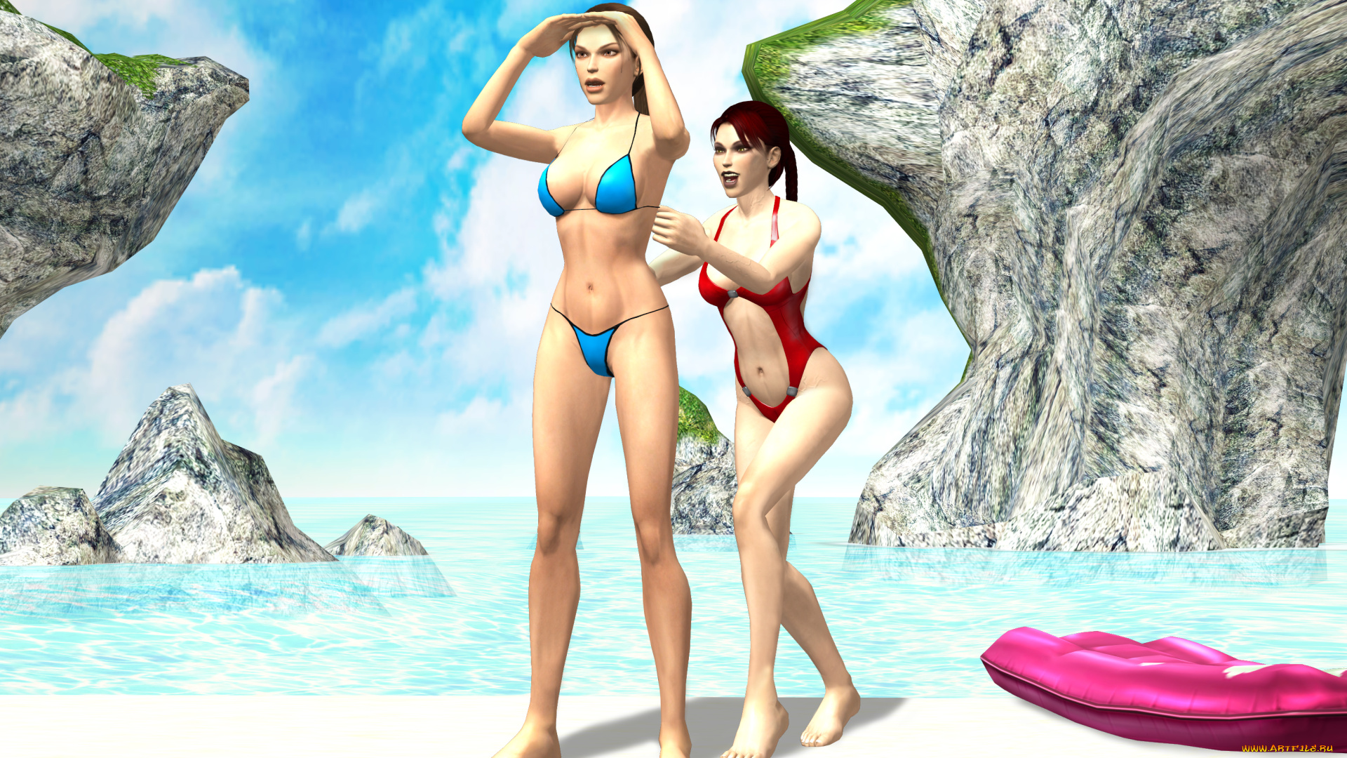 3д, графика, люди, , people, фон, взгляд, девушки, пляж