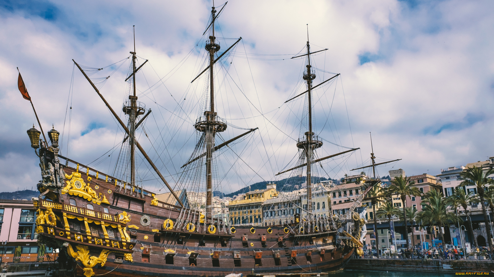 galeone, neptune, корабли, парусники, паруса, мачты