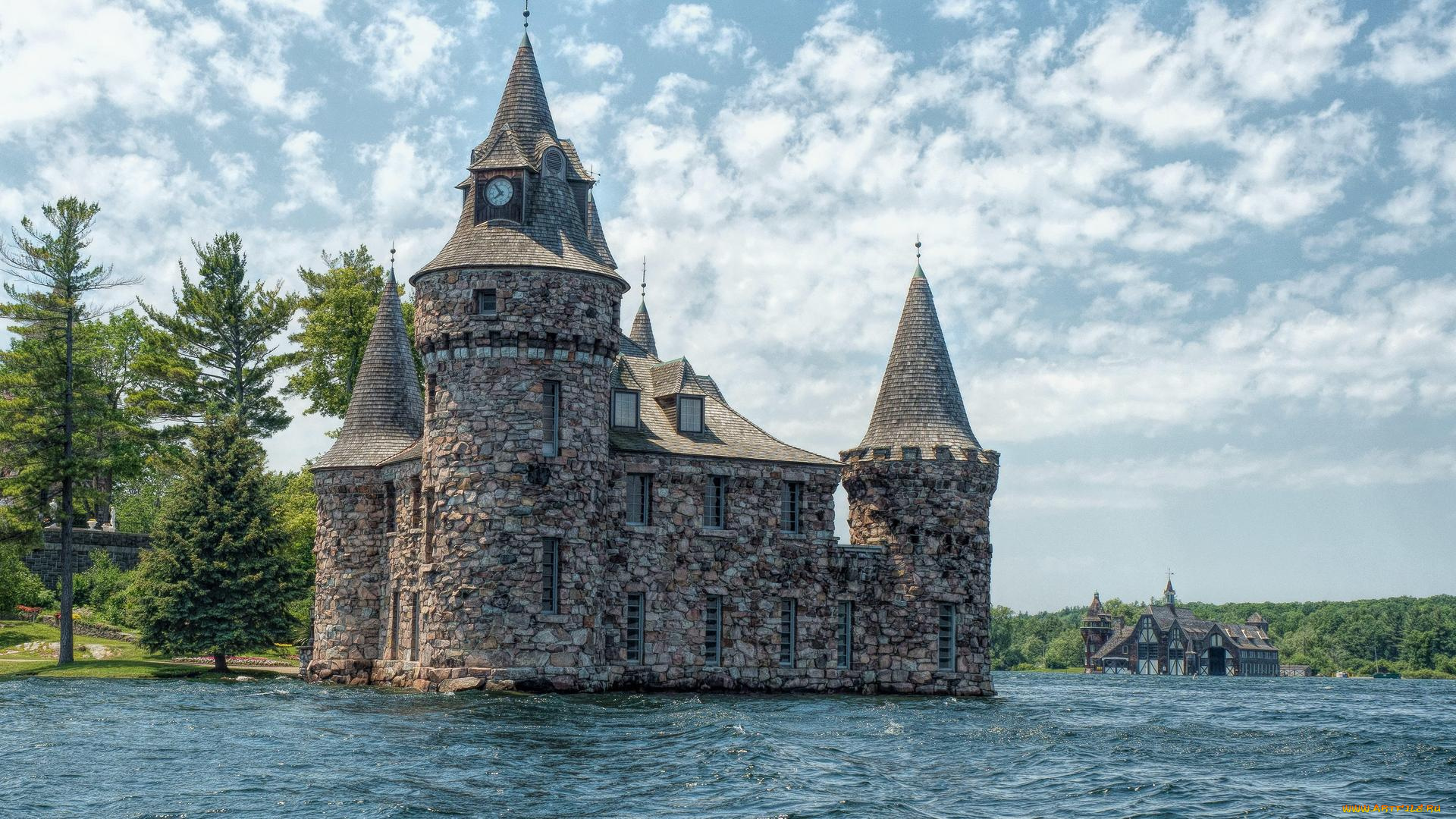 города, -, дворцы, , замки, , крепости, александрийский, залив, замок, болдт, канада, озеро, онтарио