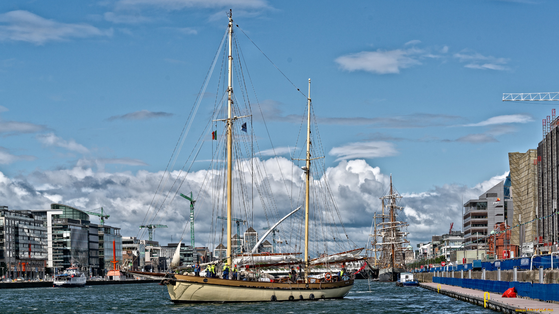 корабли, парусники, паруса, мачты