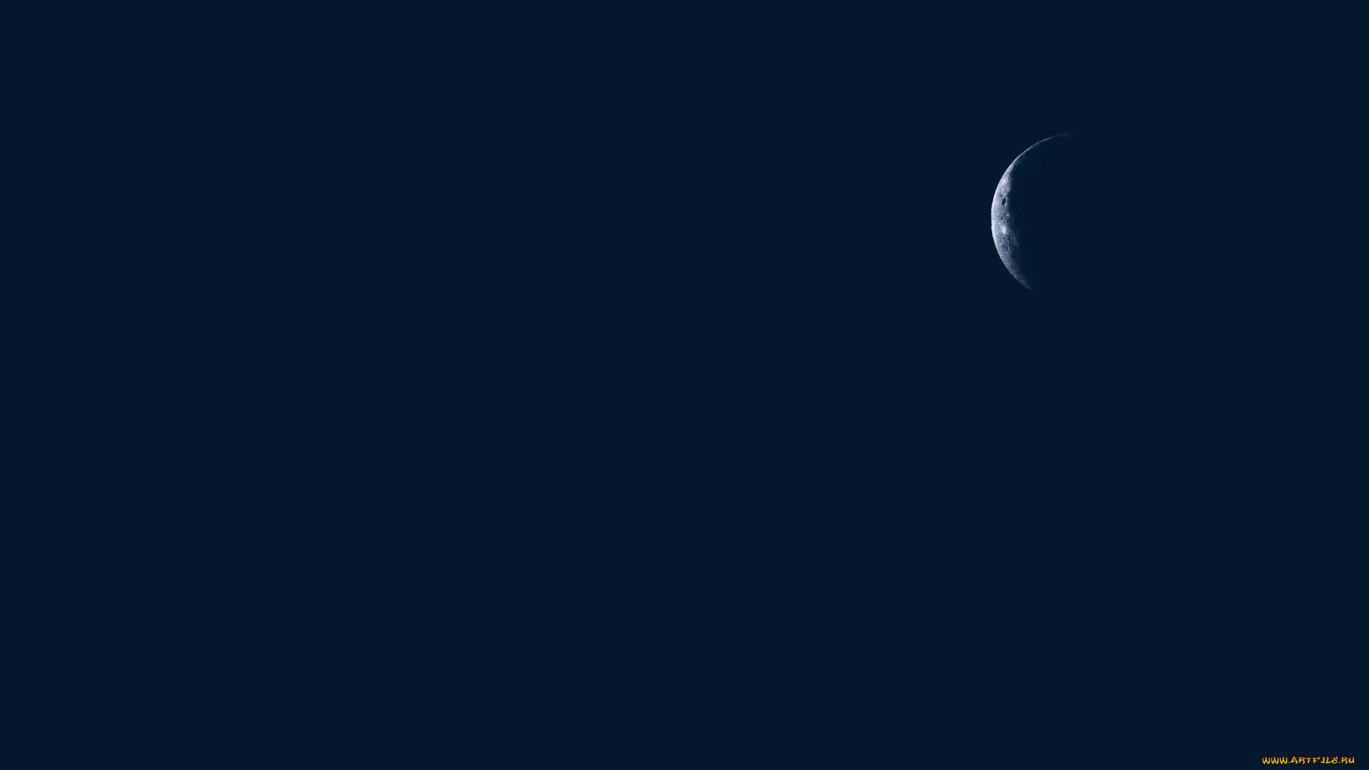 космос, луна, небо, ночь