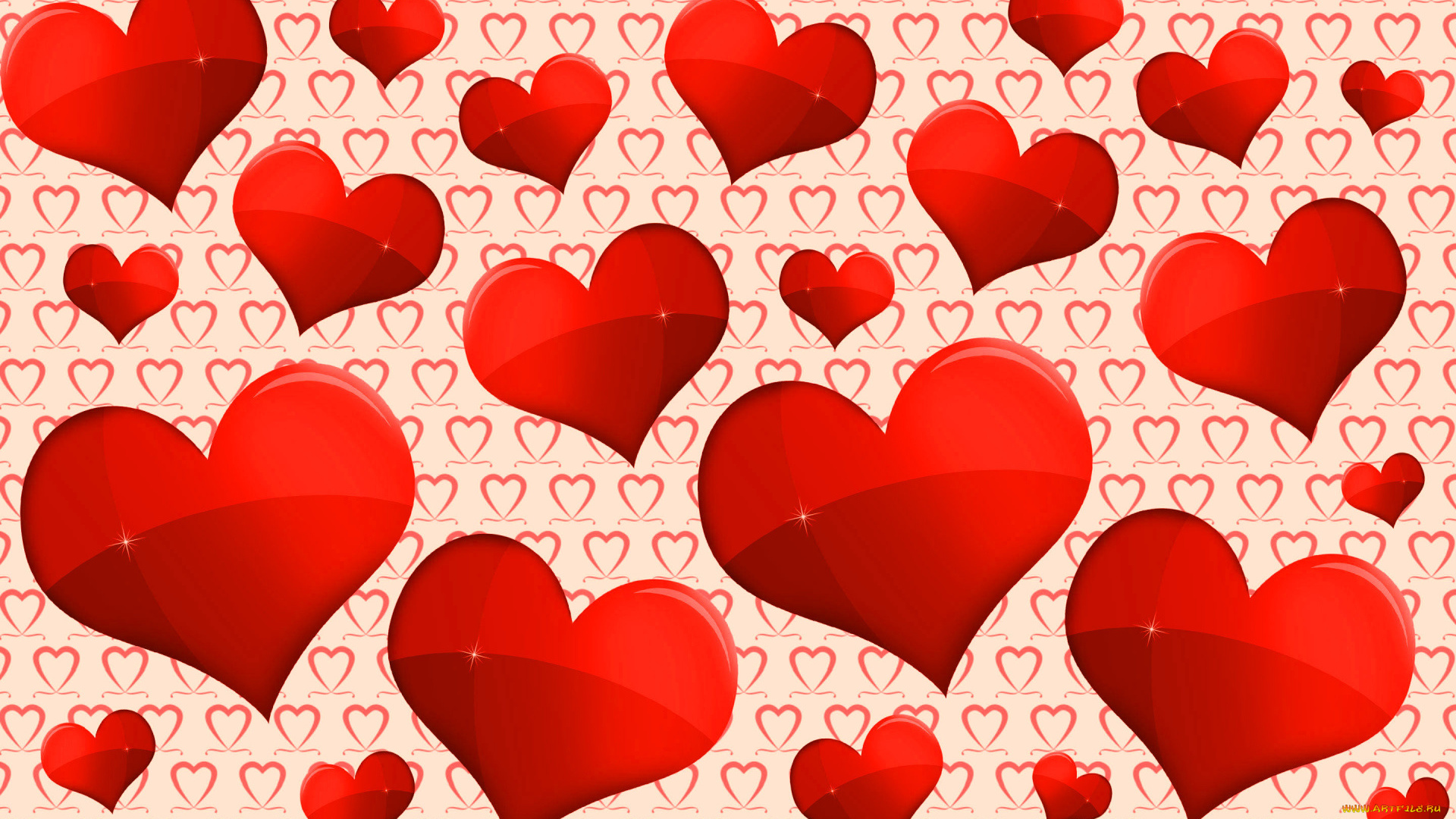 праздничные, день, святого, валентина, , сердечки, , любовь, любовь, много, красных, сердечек