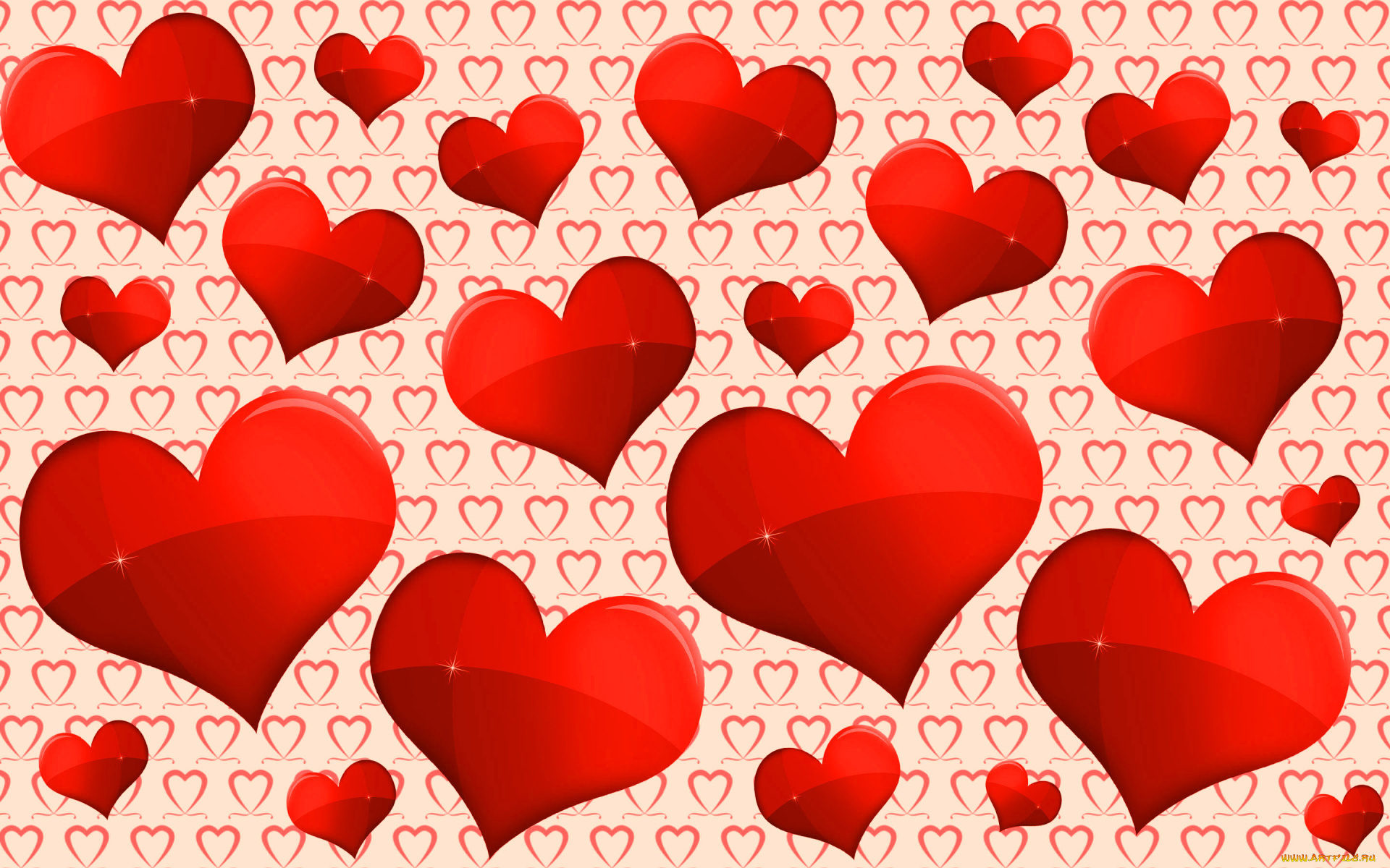 праздничные, день, святого, валентина, , сердечки, , любовь, любовь, много, красных, сердечек