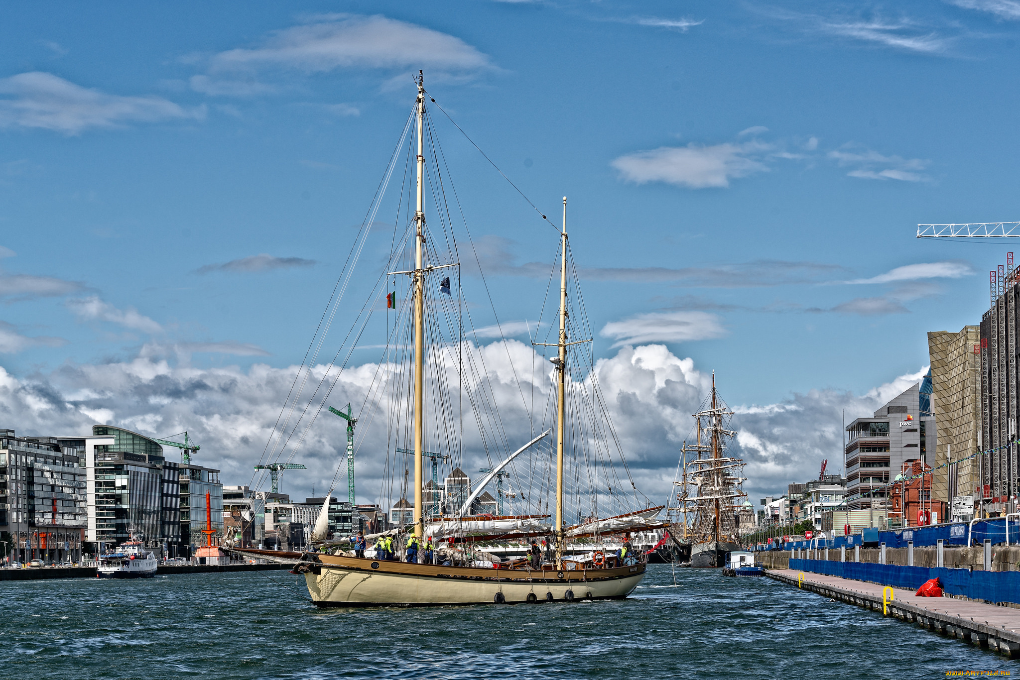 корабли, парусники, паруса, мачты