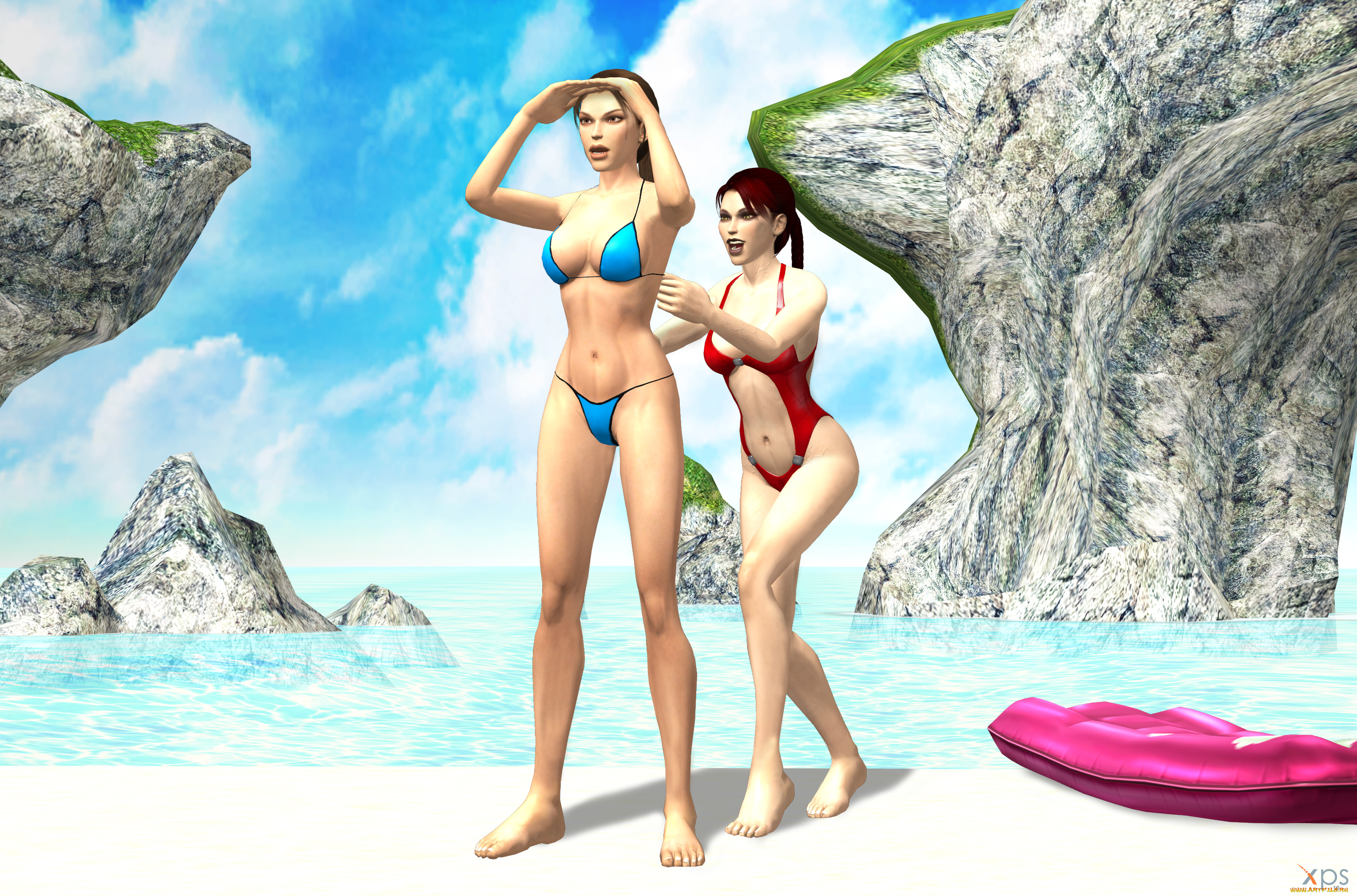 3д, графика, люди, , people, фон, взгляд, девушки, пляж