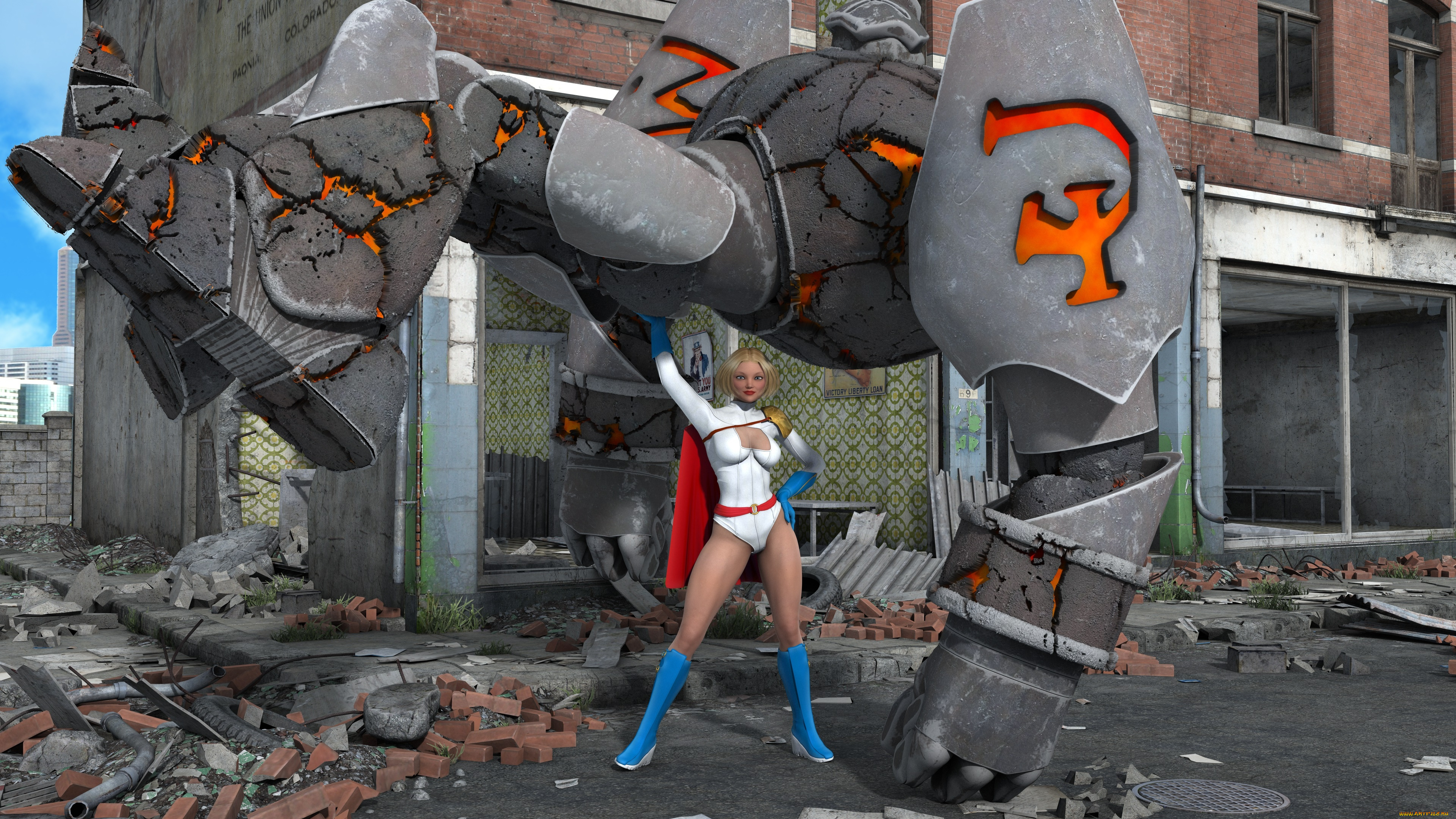 3д, графика, фантазия, , fantasy, девушка, взгляд, фон, супермен