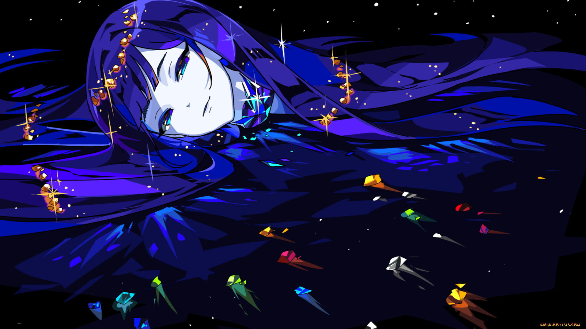 аниме, houseki, no, kuni, девушка