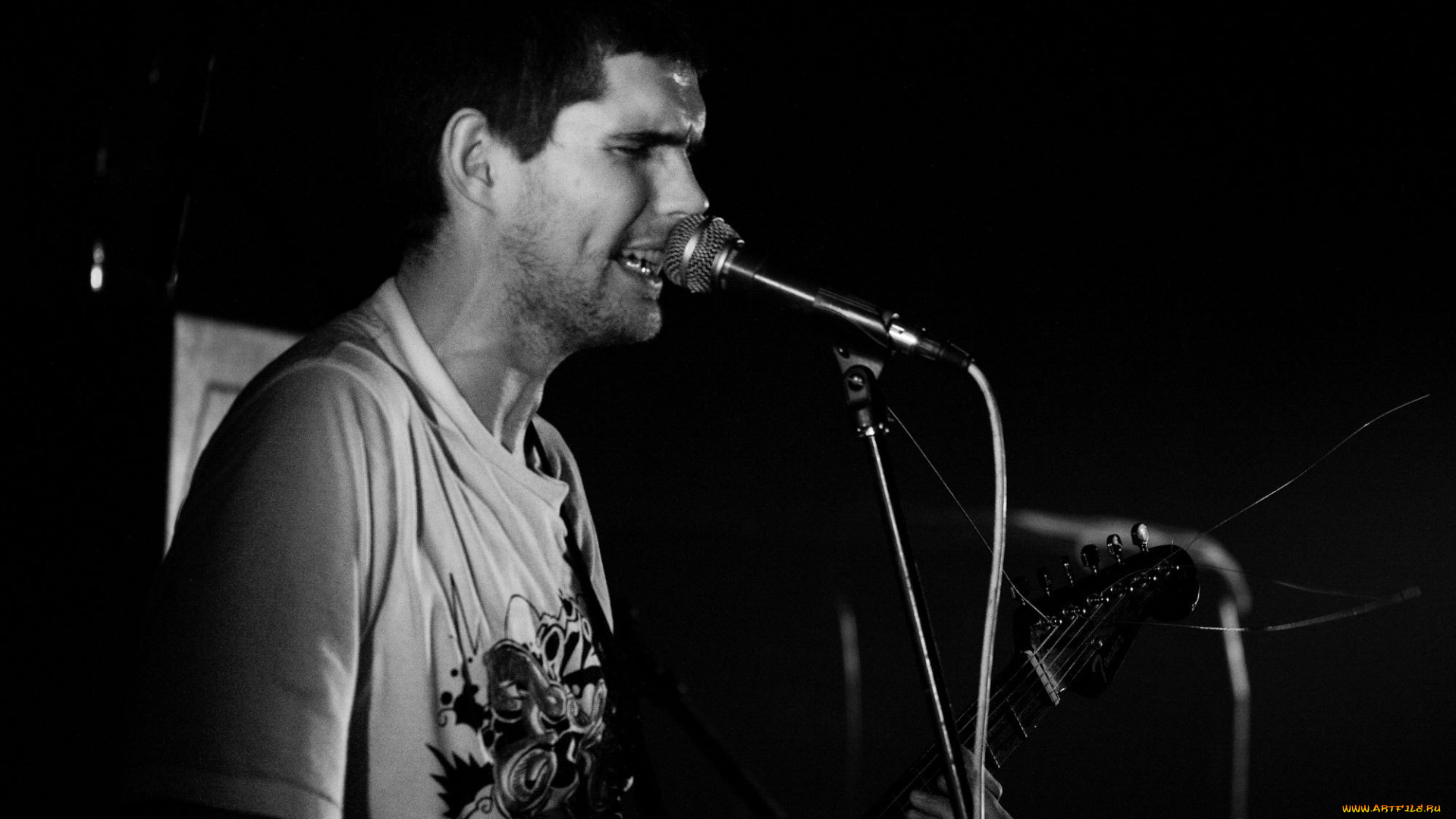 музыка, noize, mc, noize, mc, черно-белый, микрофон, певец