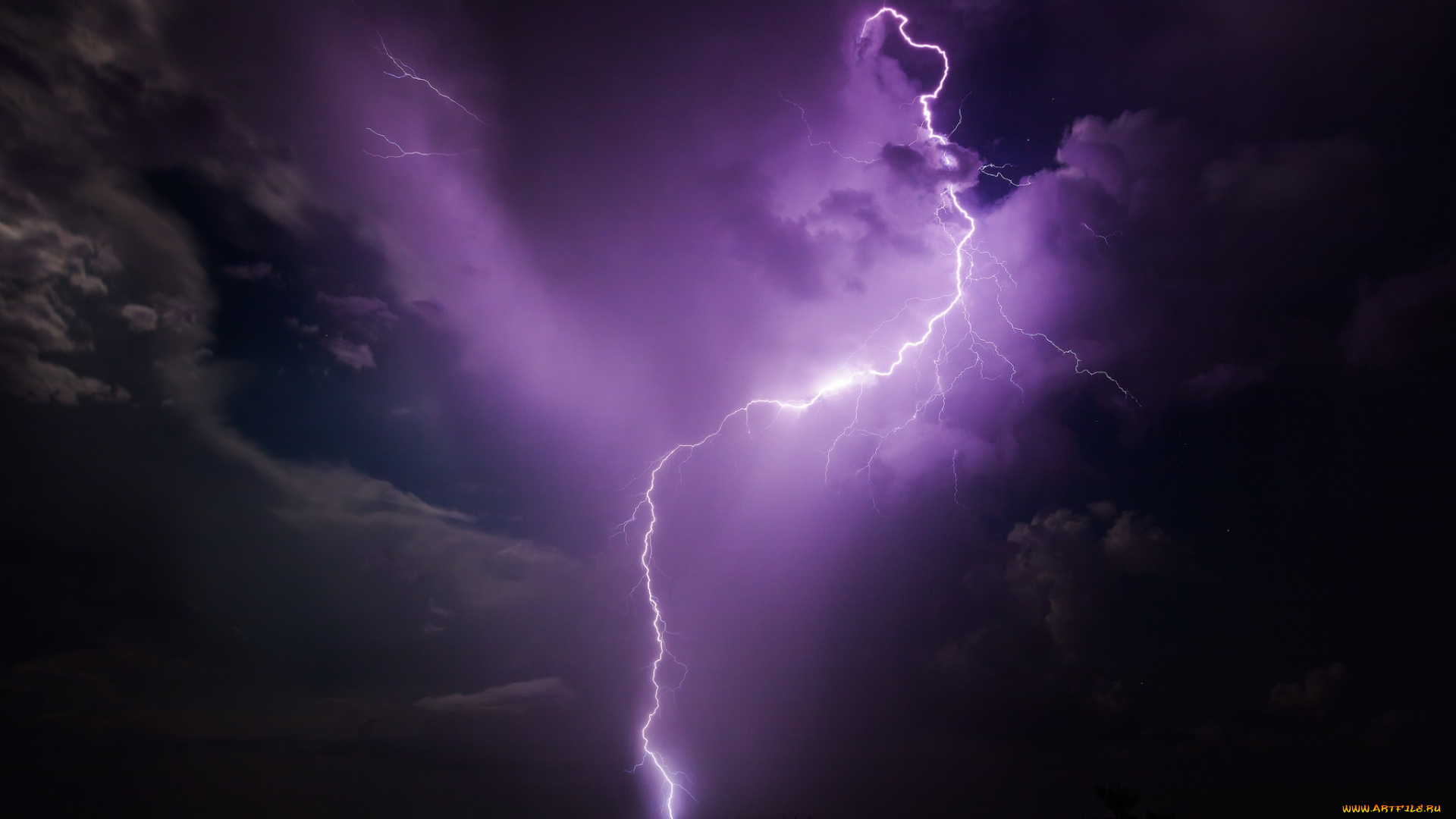 природа, молния, , гроза, простор