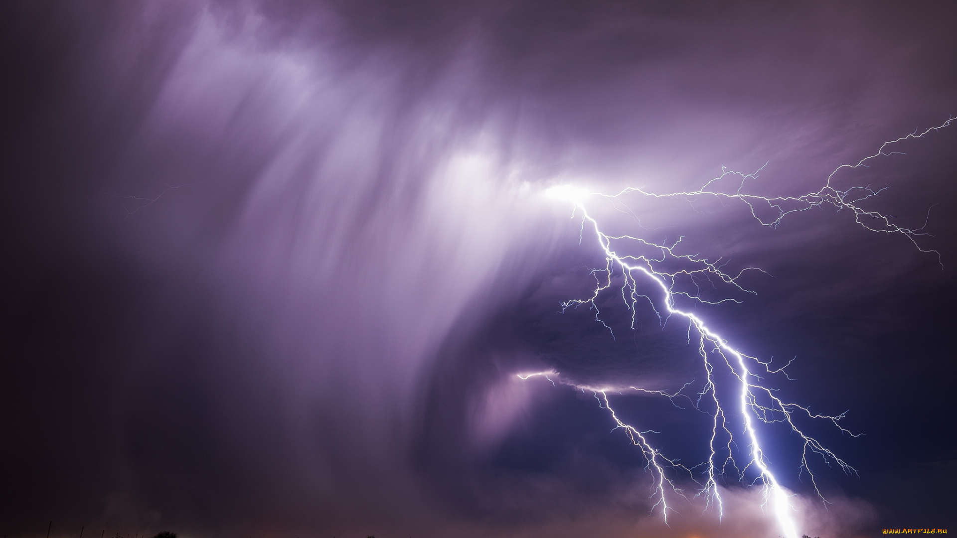 природа, молния, , гроза, простор