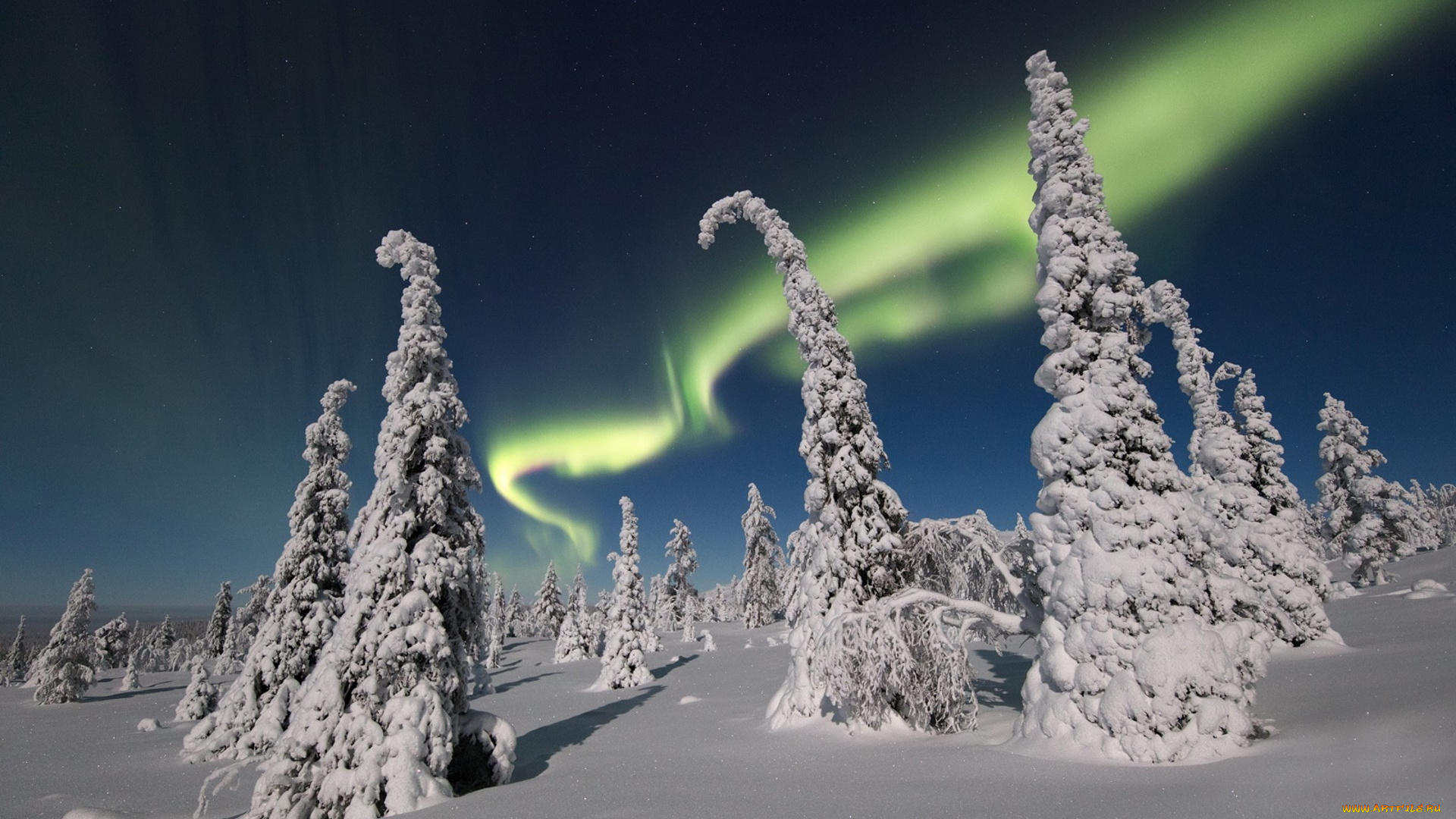 природа, северное, сияние, простор