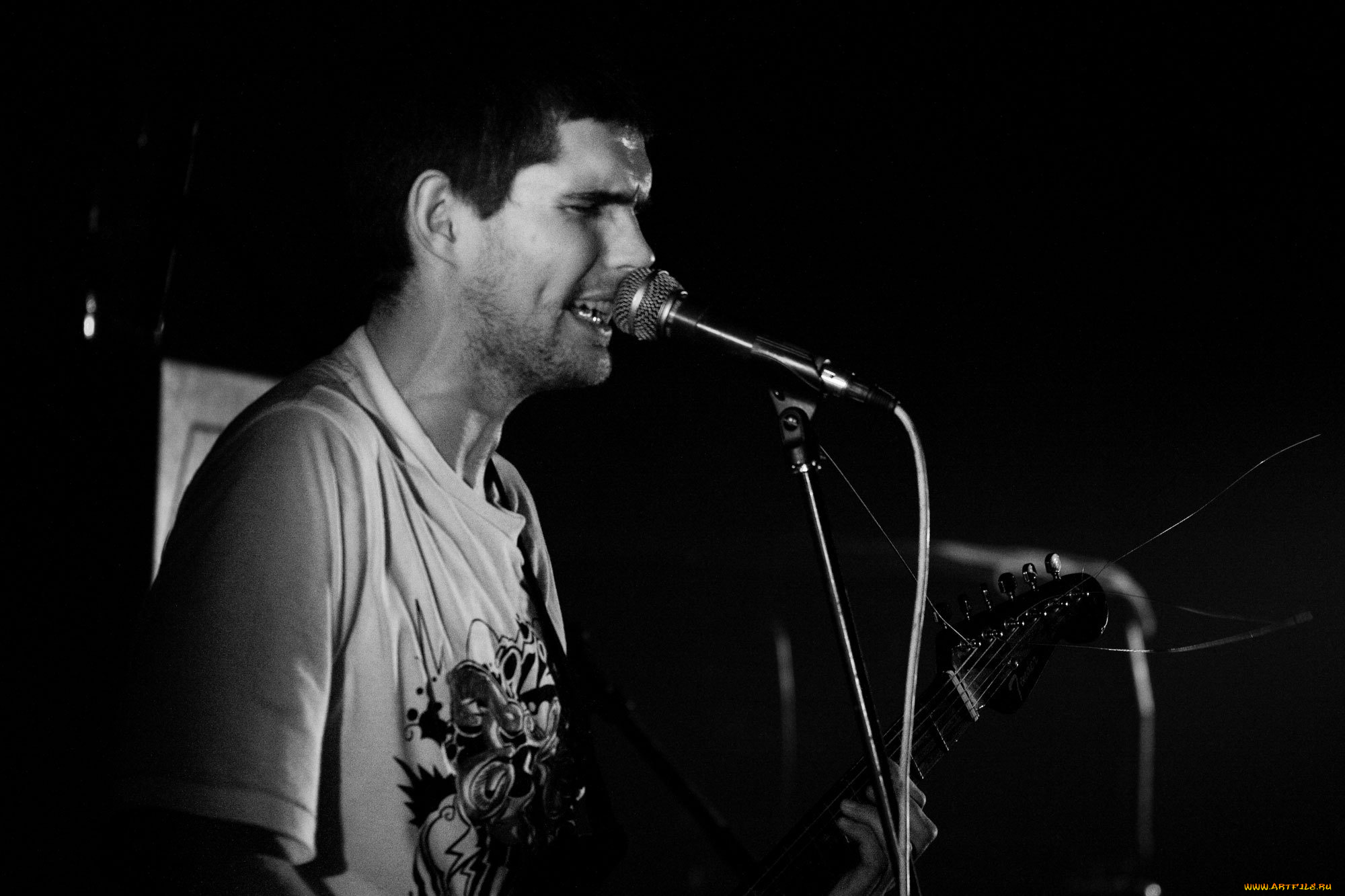 музыка, noize, mc, noize, mc, черно-белый, микрофон, певец