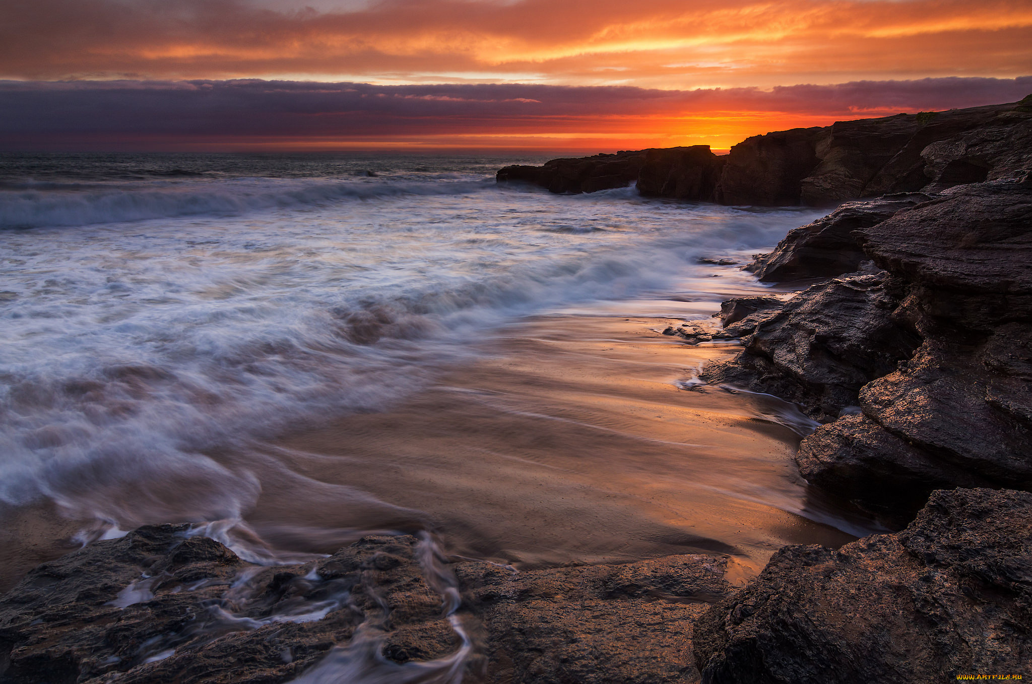 природа, побережье, простор