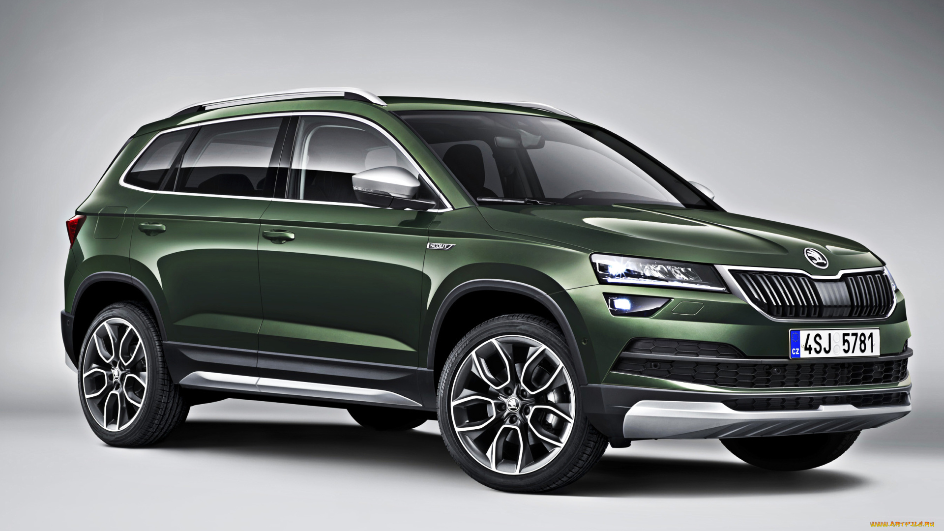 2019, skoda, karoq, scout, автомобили, skoda, karoq, scout, зеленый, чешские, кроссоверы, вид, спереди, кроссовер, экстерьер, новый, 2019