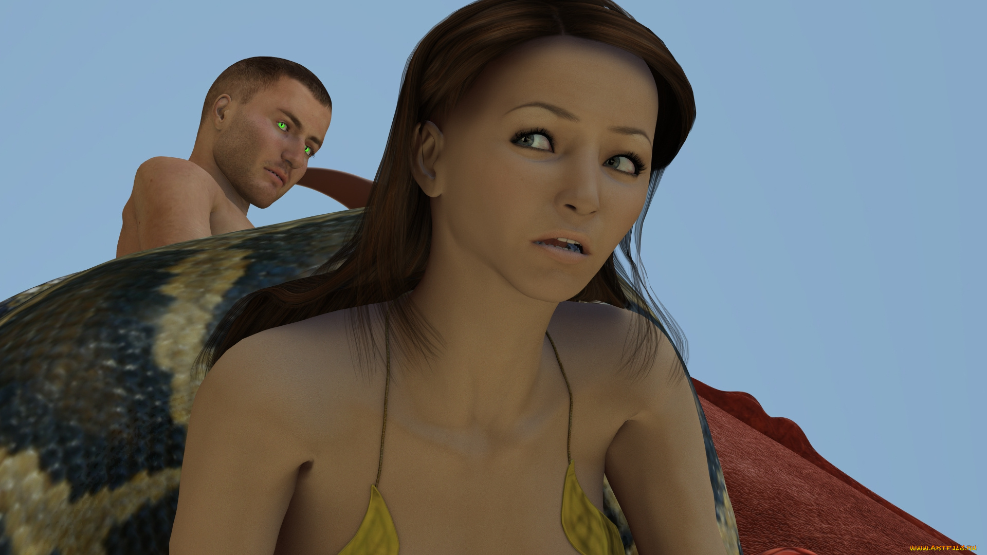 3д, графика, фантазия, , fantasy, взгляд, фон, девушка