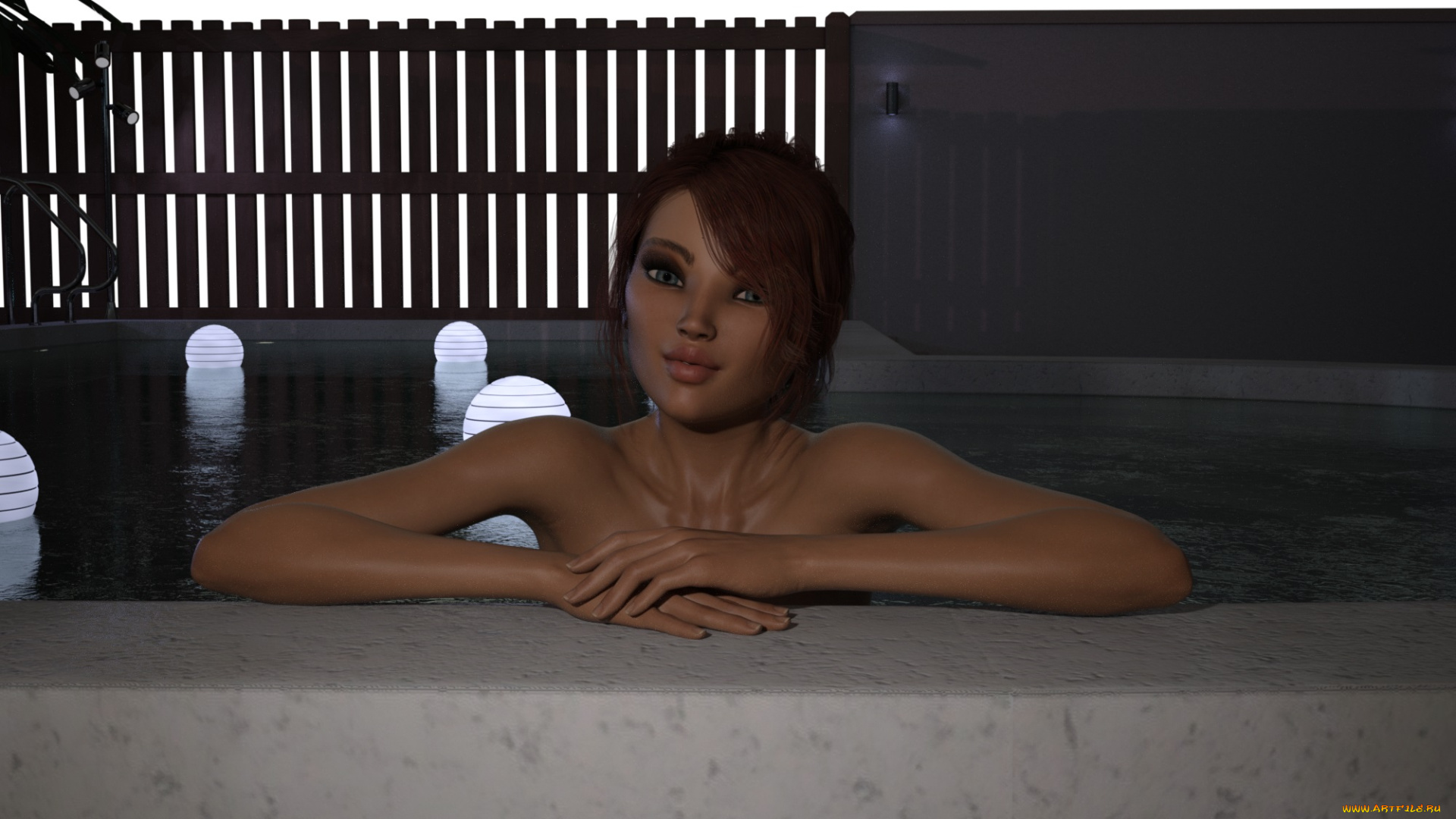 3д, графика, люди, , people, девушка, взгляд, фон